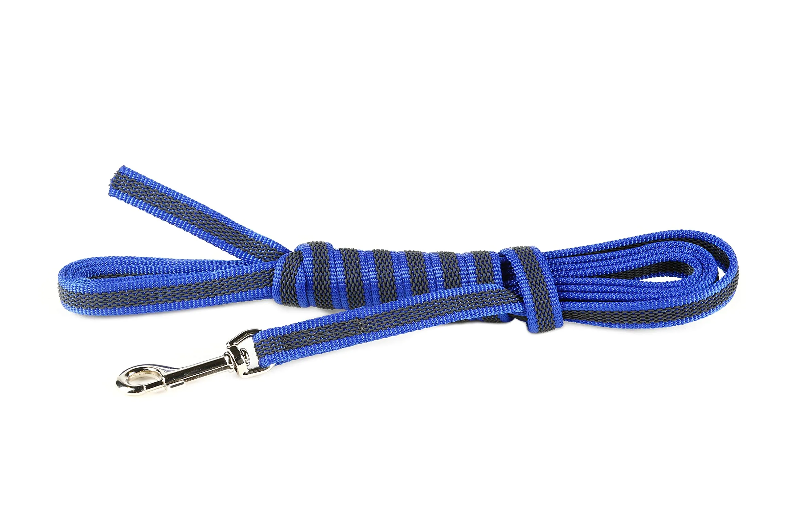 Julius-K9 Color & Gray Super Presa Guinzaglio Senza Manico, 14 mm x 3 m, Blu - immagine 3
