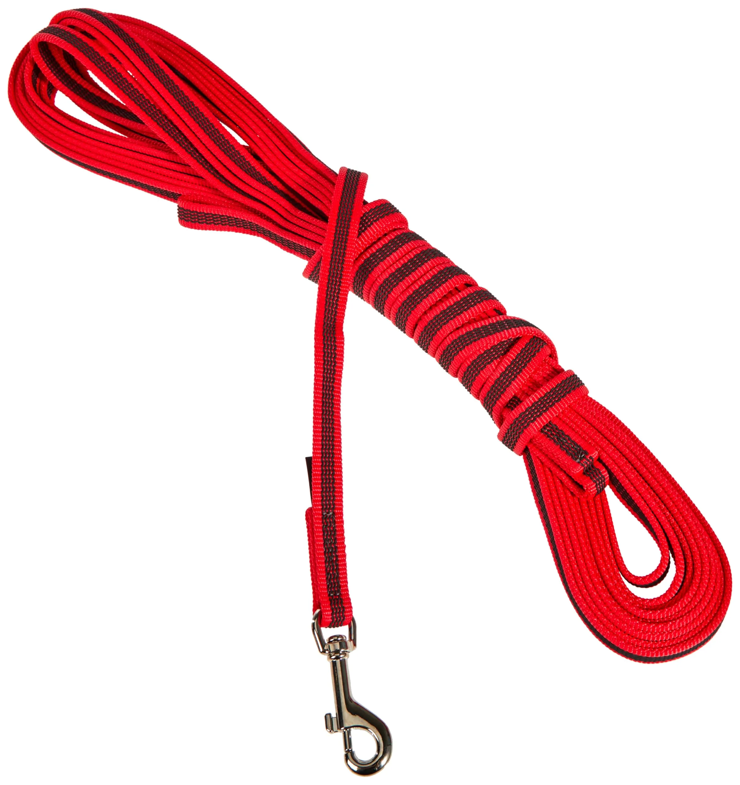 Julius-K9 Color & Gray Super Presa Guinzaglio con Manico, 14 mm x 10 m, Rosso - immagine 1