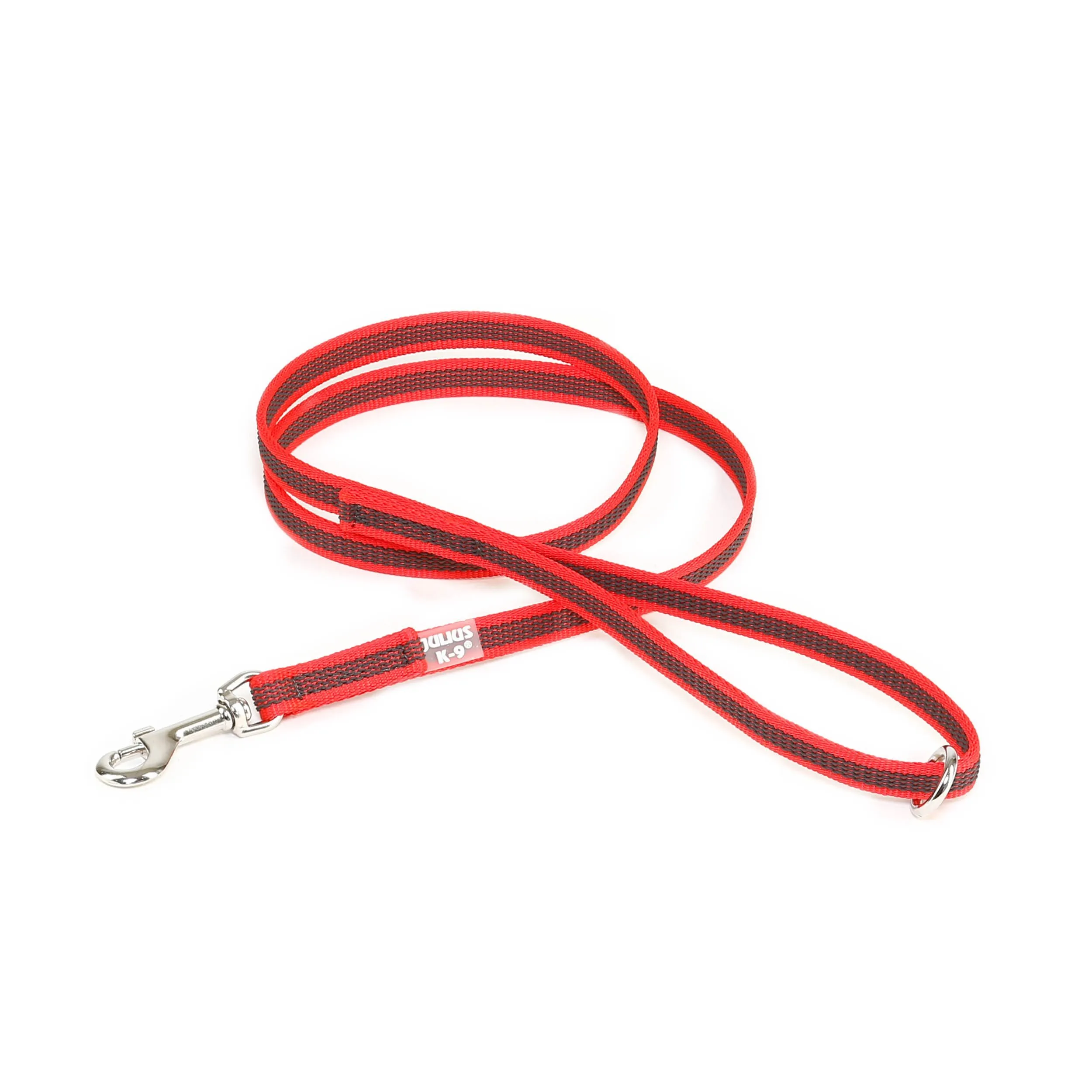 Julius-K9 Super Presa Guinzaglio con Manico e Anello O, 14 mm x 1.2 m, Rosso - immagine 1
