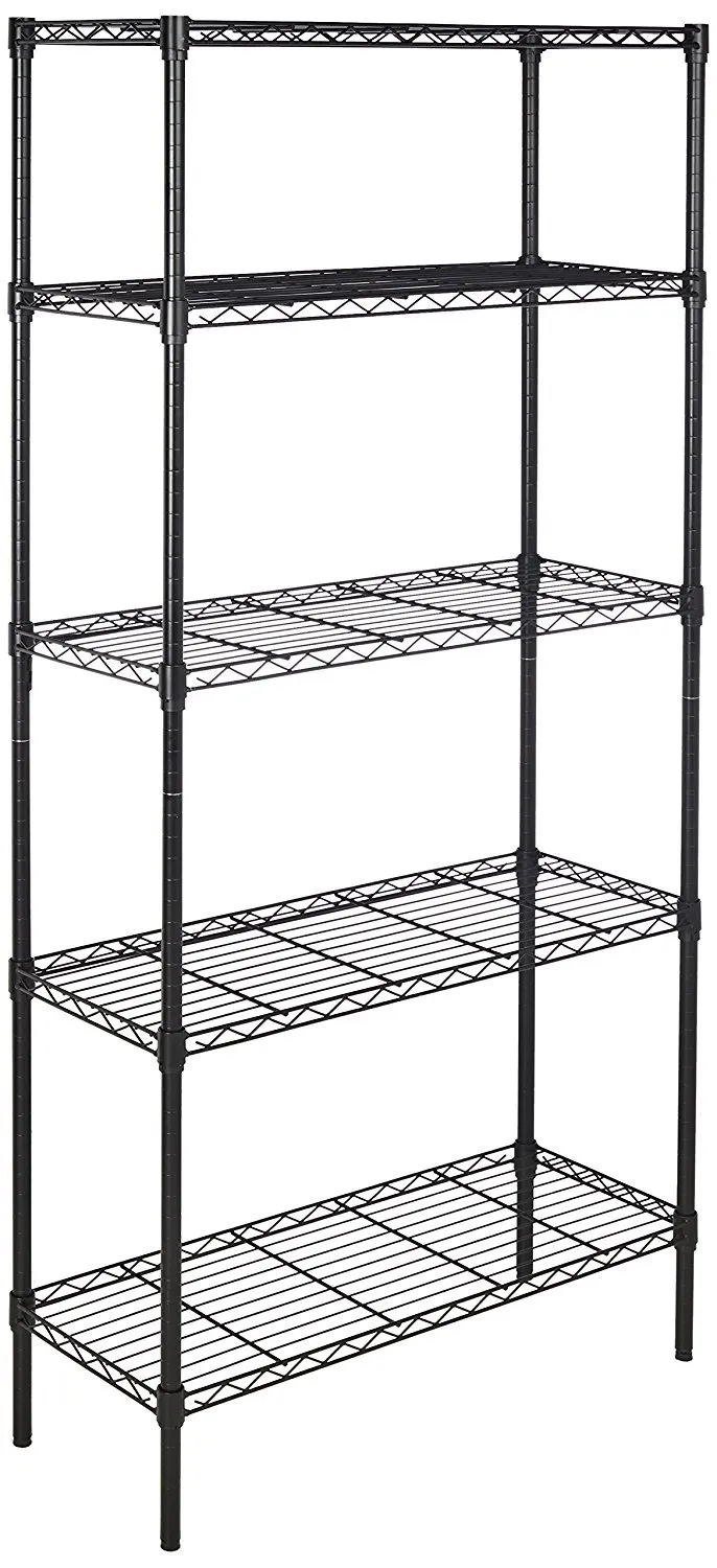 Amazon Basics Scaffaliera a 5 ripiani, Nero, 36 x 91 x 183 cm - immagine 1