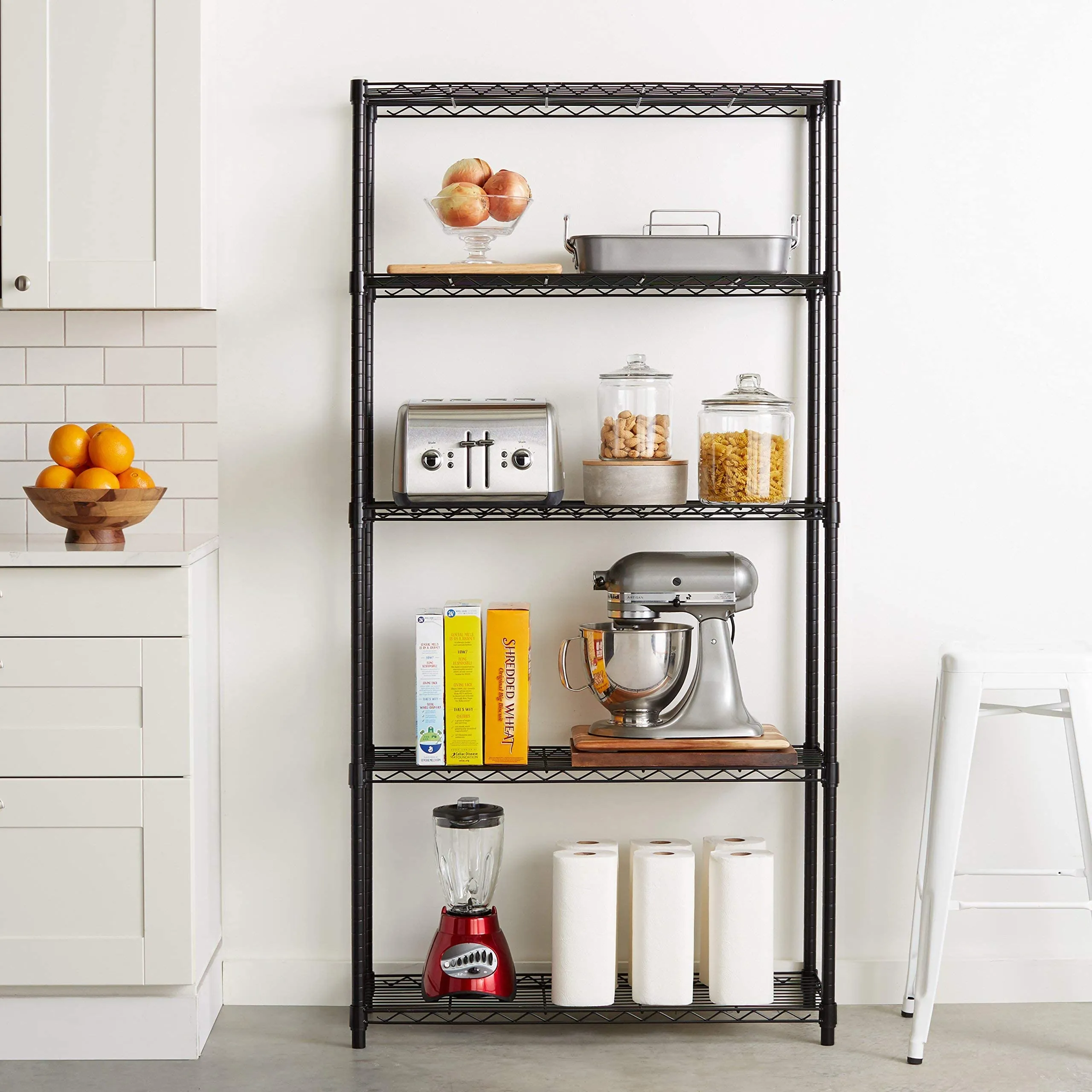 Amazon Basics Scaffaliera a 5 ripiani, Nero, 36 x 91 x 183 cm - immagine 6