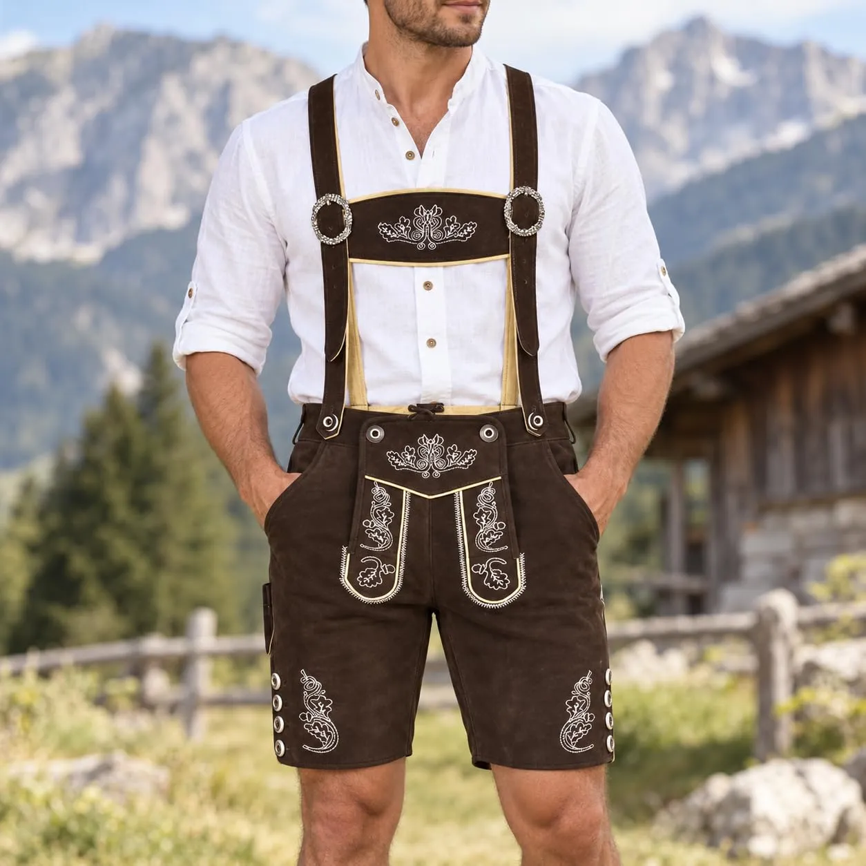Gloria Wears Pantaloni da uomo, Marrone Scuro, 46W - immagine 4