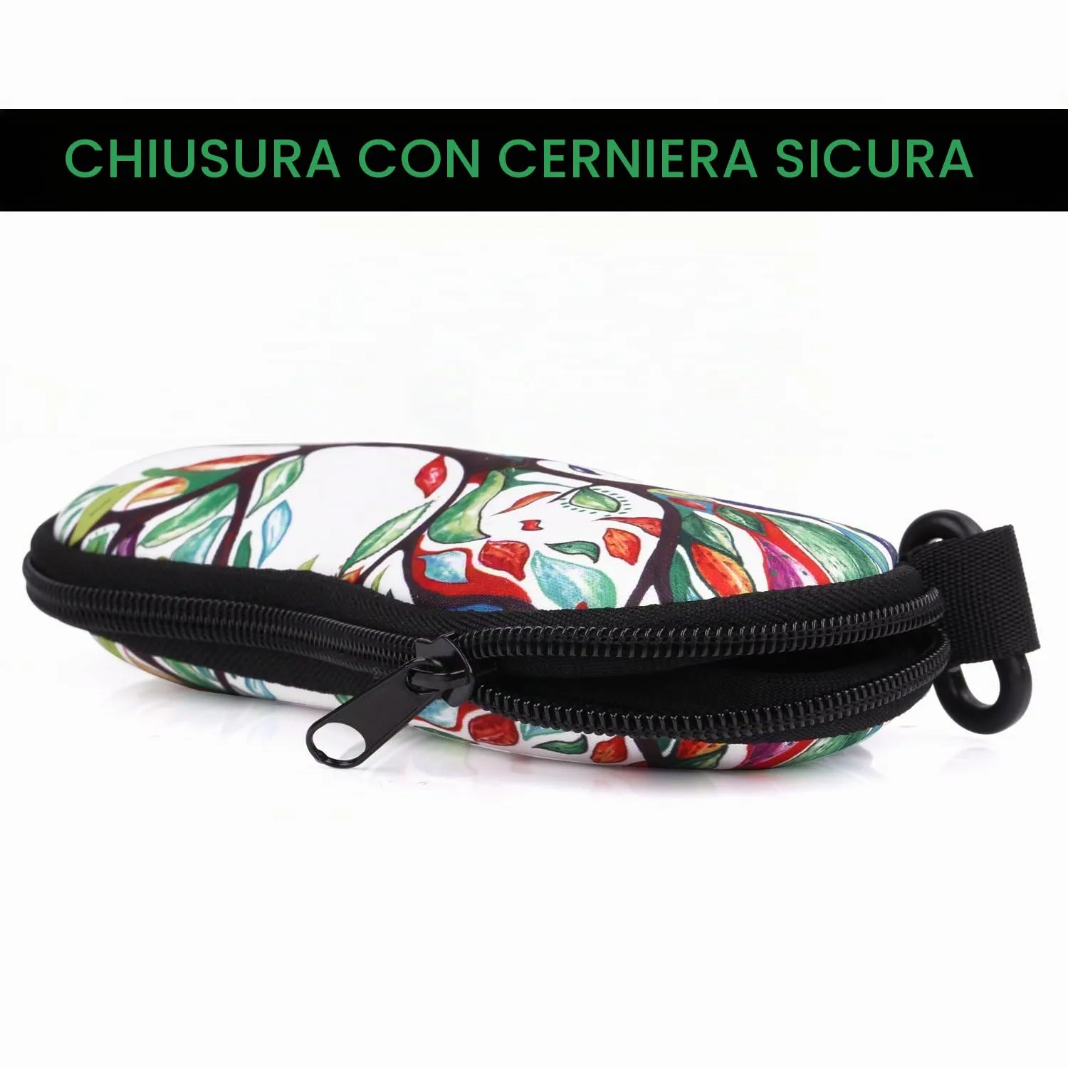 MoKo Custodia per occhiali da sole in neoprene con chiusura lampo, colore Albero Fortunato - immagine 7