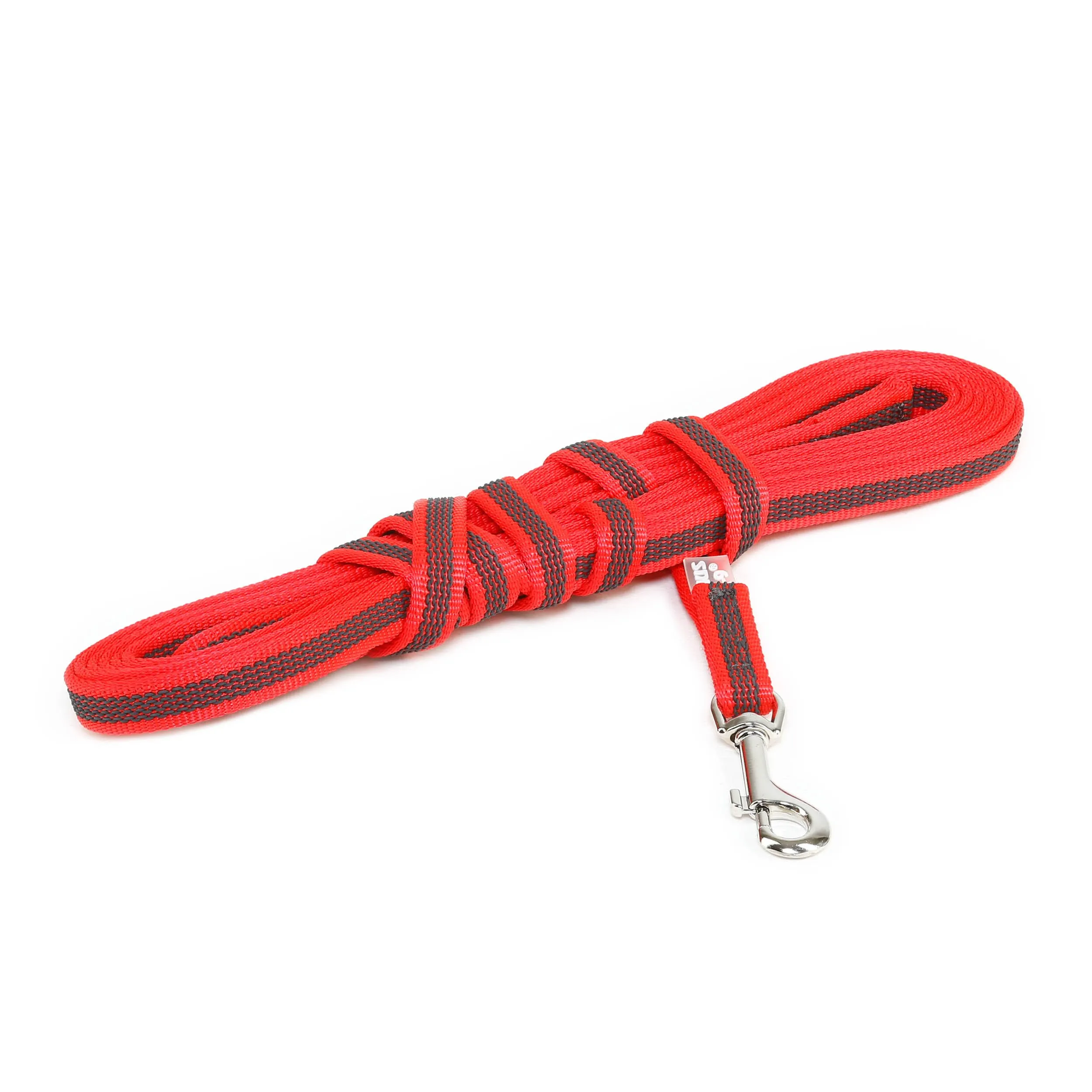 Julius-K9 Color & Gray Super Presa Guinzaglio Con Manico, 14 mm x 5 m, Rosso - immagine 2
