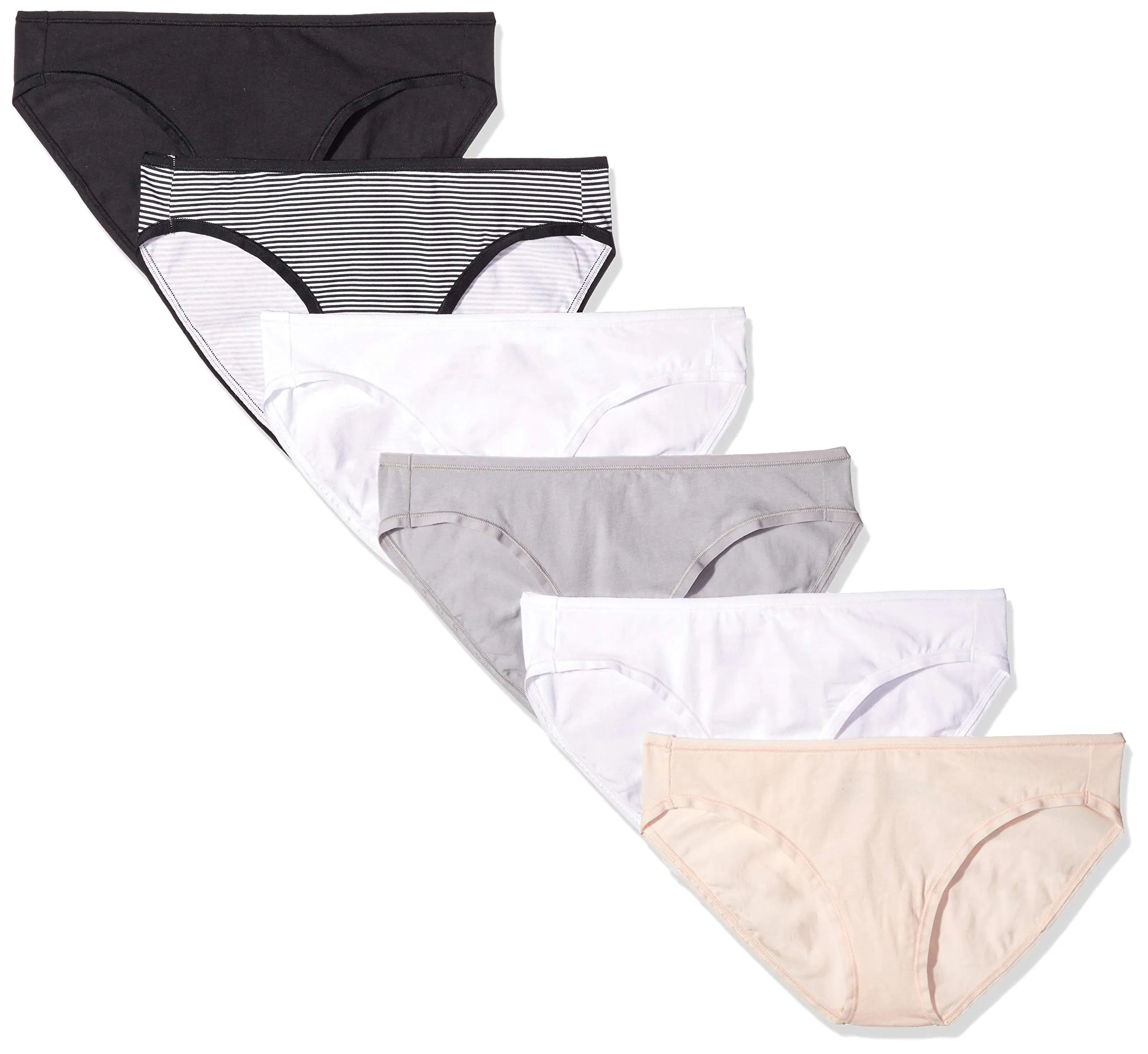 Amazon Essentials Slip Bikini in Cotone Donna, Pacco da 6, Colori Basici, 48 - immagine 1