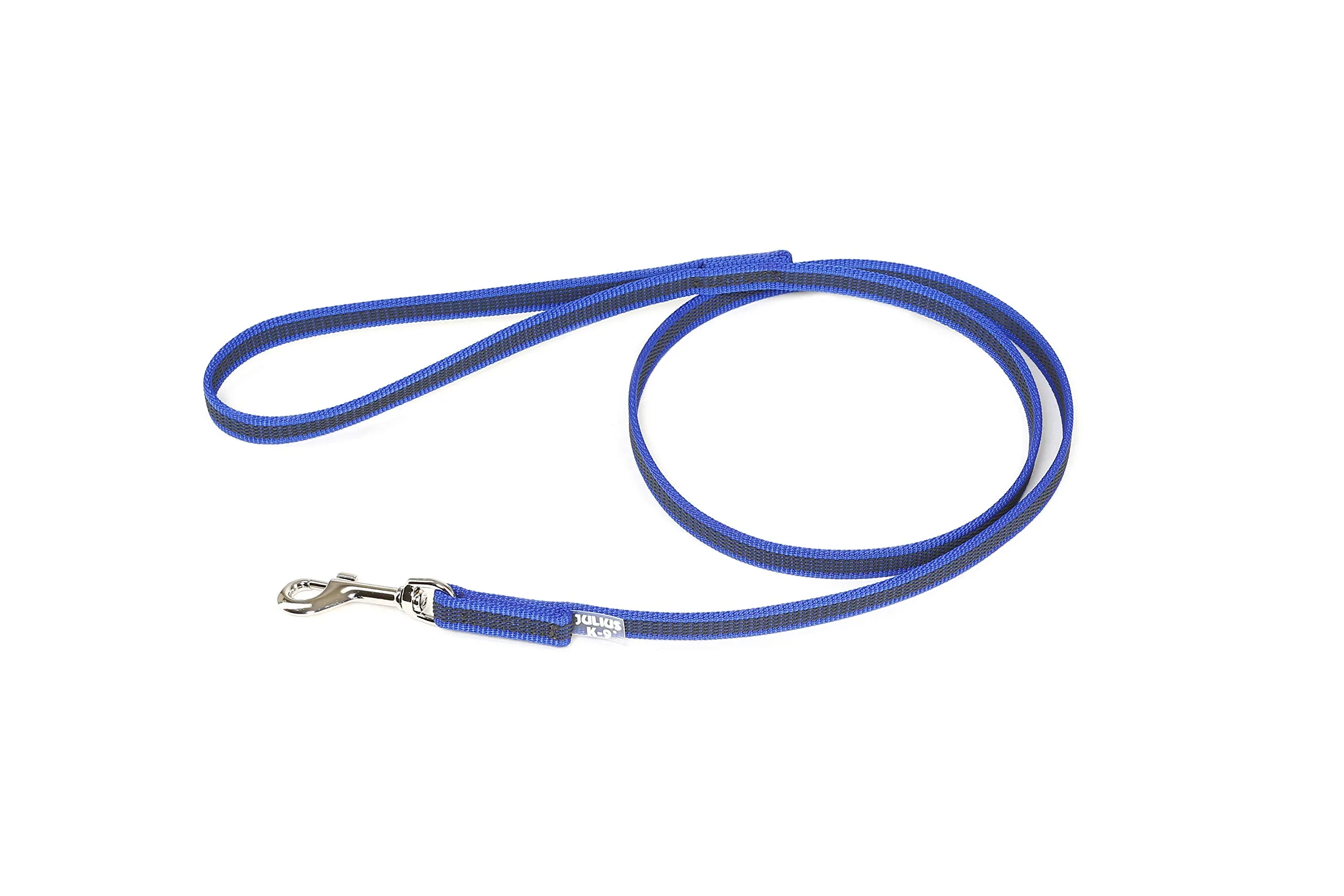 Julius-K9 Color & Gray Super Presa Guinzaglio Con Manico, 14 mm x 2 m, Blu - immagine 2