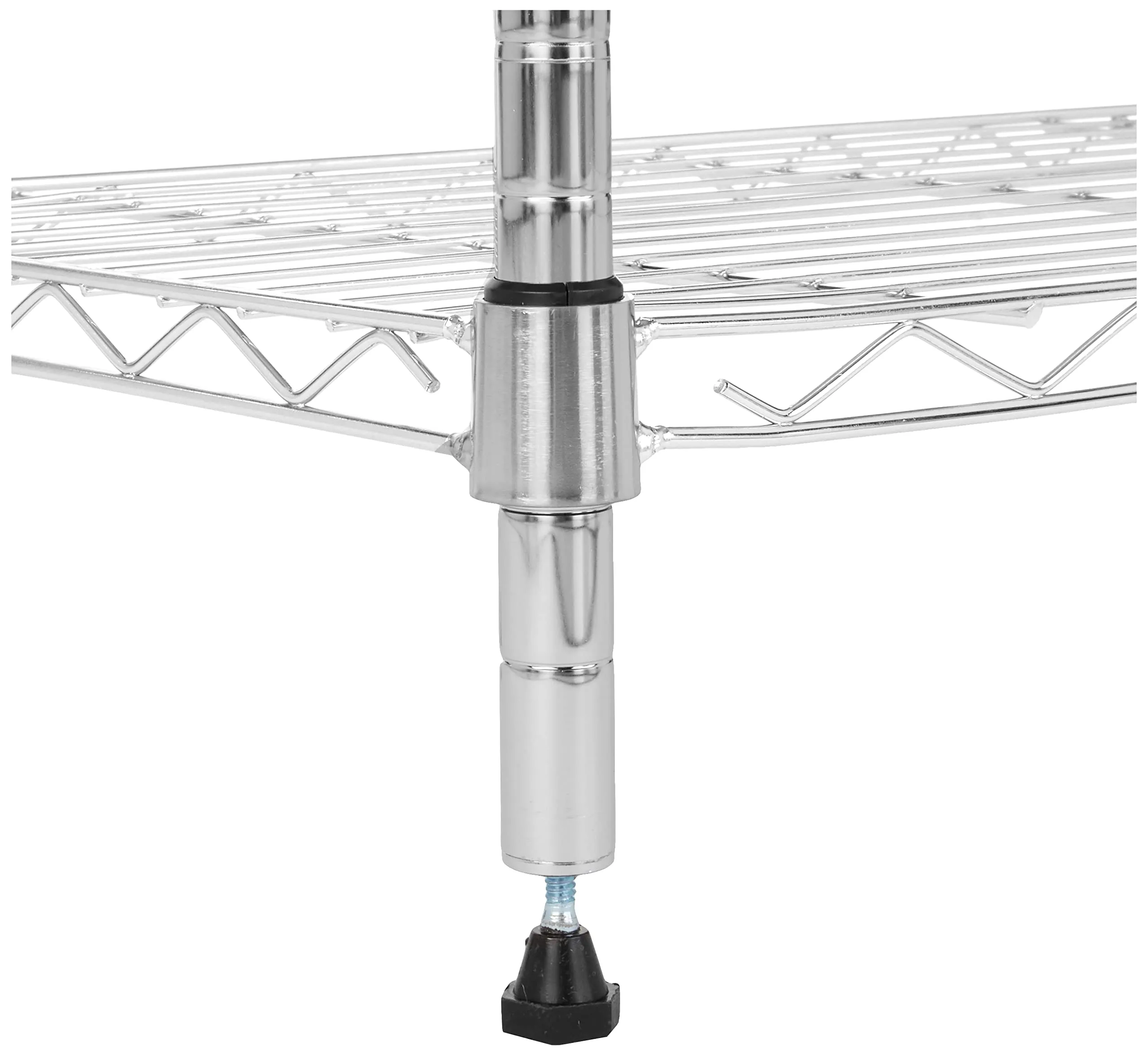 Amazon Basics Scaffaliera a 4 ripiani, Cromo, 35.6 x 91.4 x 137.1 cm - immagine 3