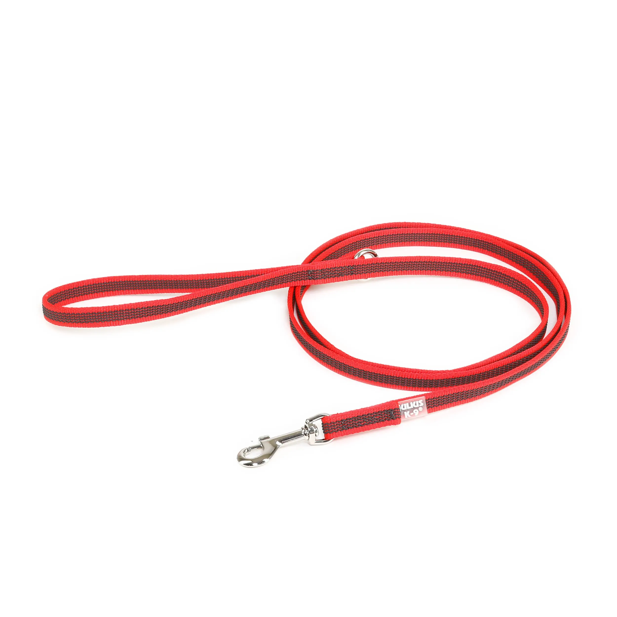 Julius-K9 Color & Gray Super Presa Guinzaglio Con Manico e Anello D, 14 mm x 1.8 m, Rosso - immagine 1
