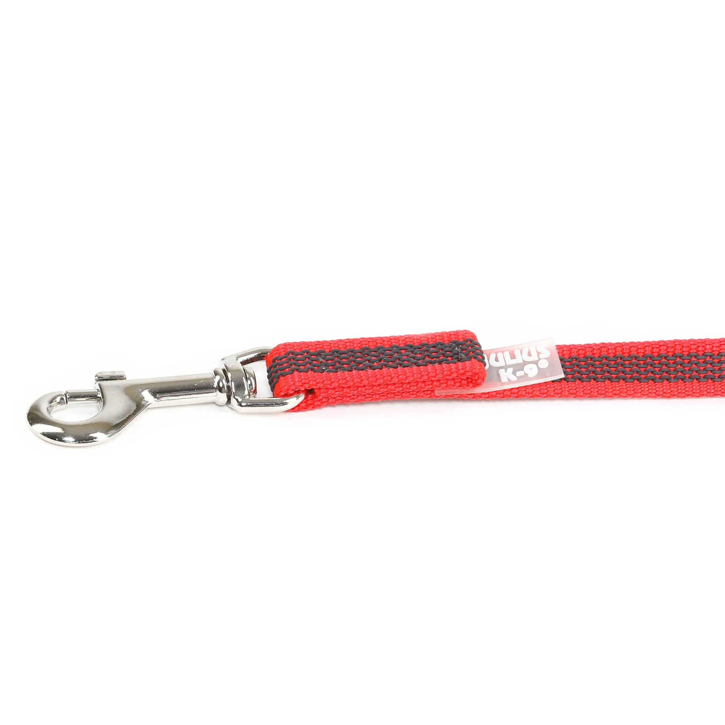 Julius-K9 Color & Gray Super Presa Guinzaglio Con Manico e Anello D, 14 mm x 1.8 m, Rosso - immagine 3