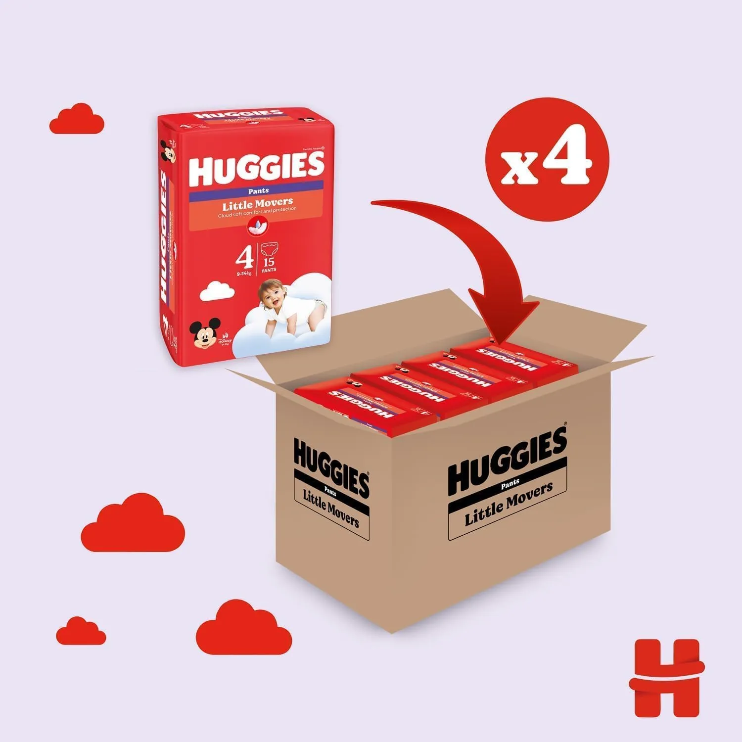 Huggies Little Movers Mutandina, Taglia 6 (15-25 Kg), 60 Pannolini - immagine 3
