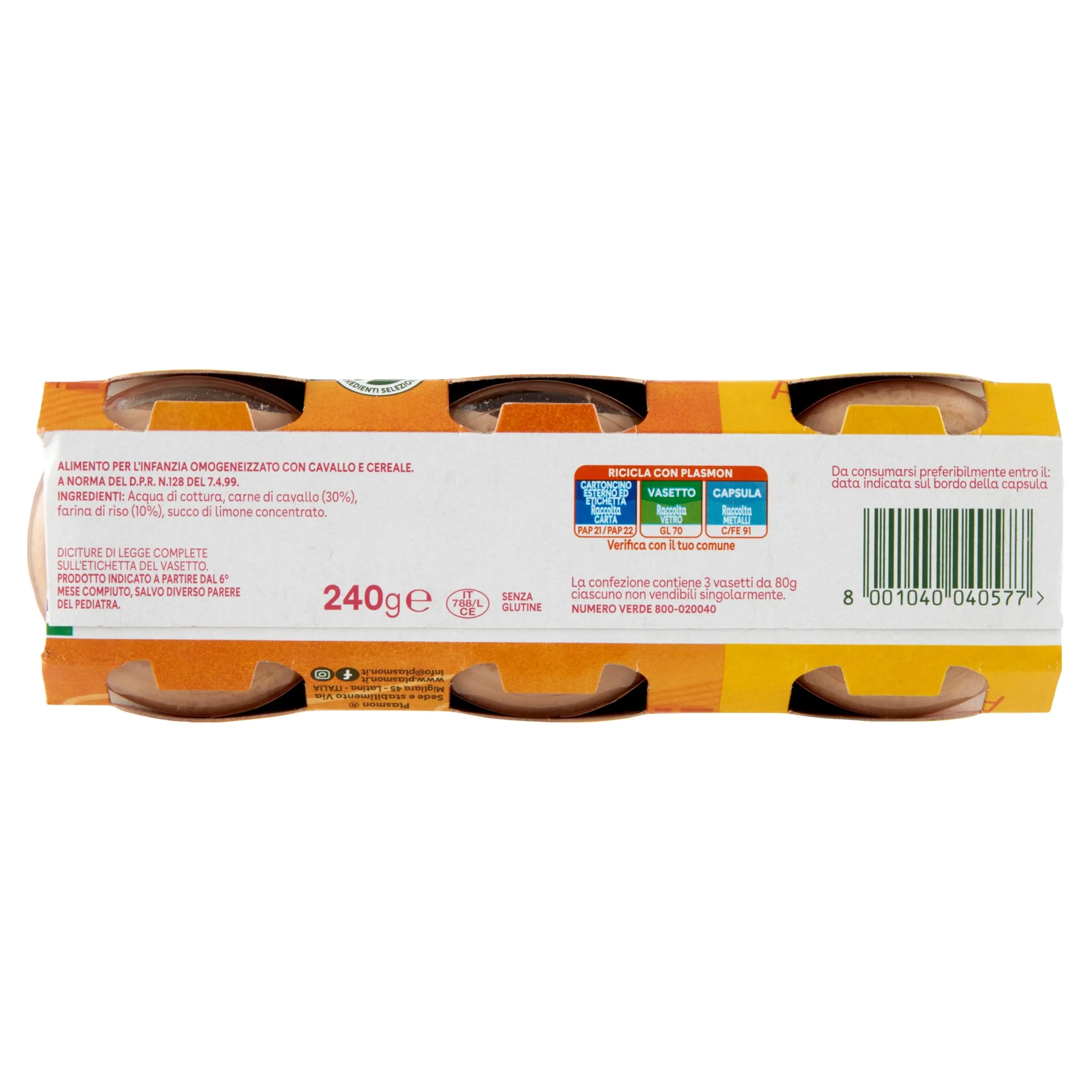 Plasmon Omogeneizzato Cavallo 80g (24 Confezioni) - immagine 4