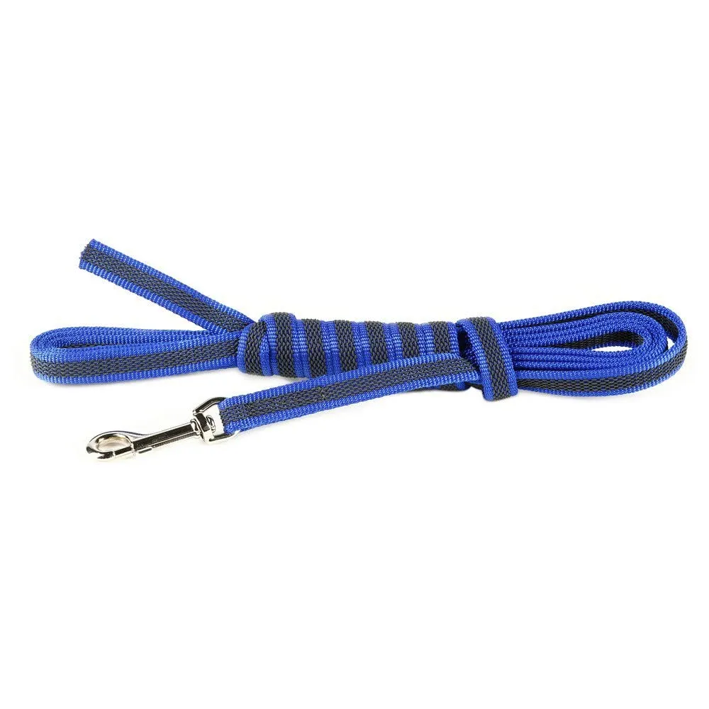 Julius-K9 Color & Gray Super Presa Guinzaglio Con Manico, 14 mm x 5 m, Blu - immagine 1