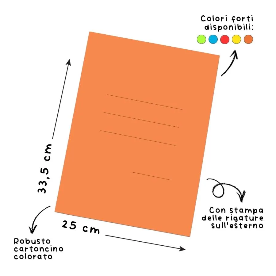 Blasetti Cartelline 3 Lembi in Cartoncino FSC, 25x35 cm, Arancio, 25 Pezzi, 200gr - immagine 3