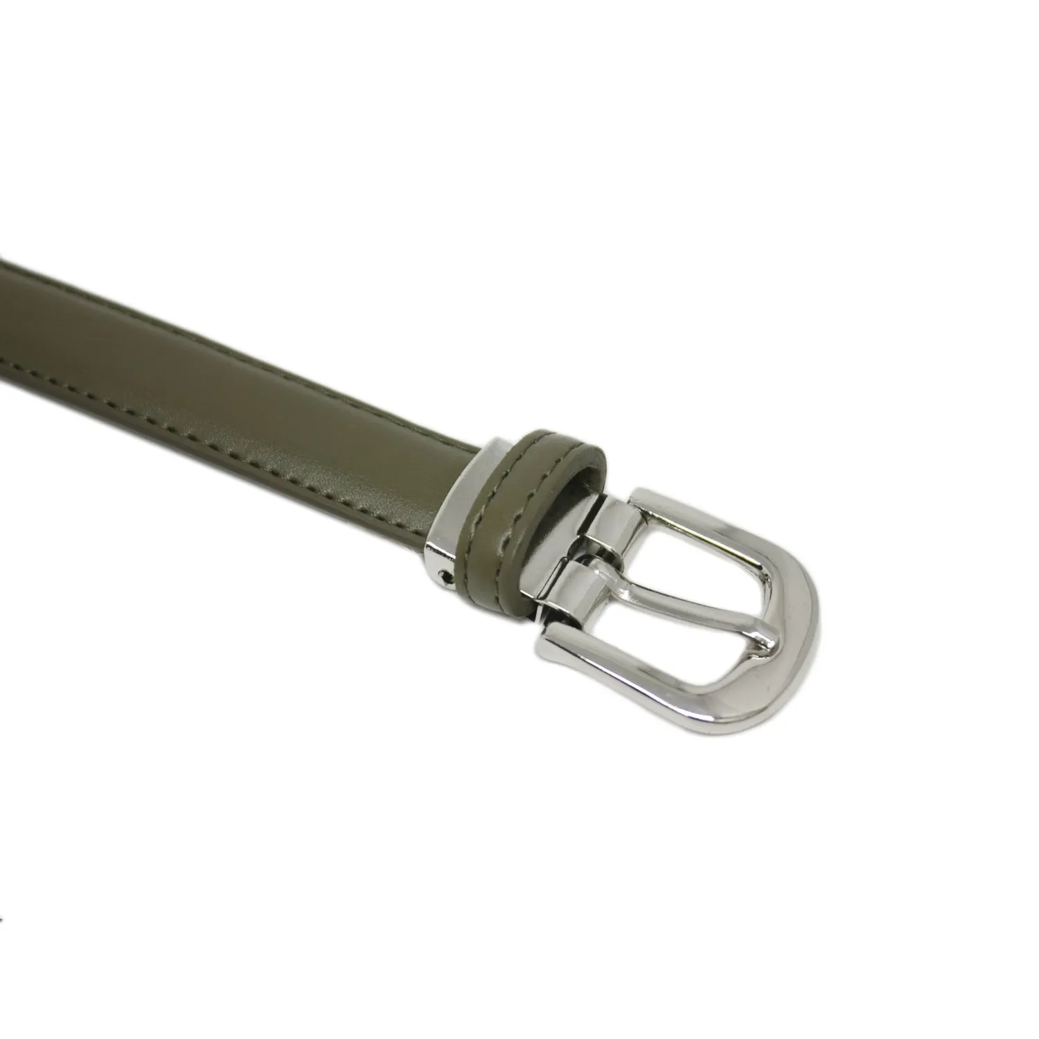 Yehman Cintura da Donna in Pelle di Vacchetta, 2 cm x 120 cm, Cachi - immagine 3