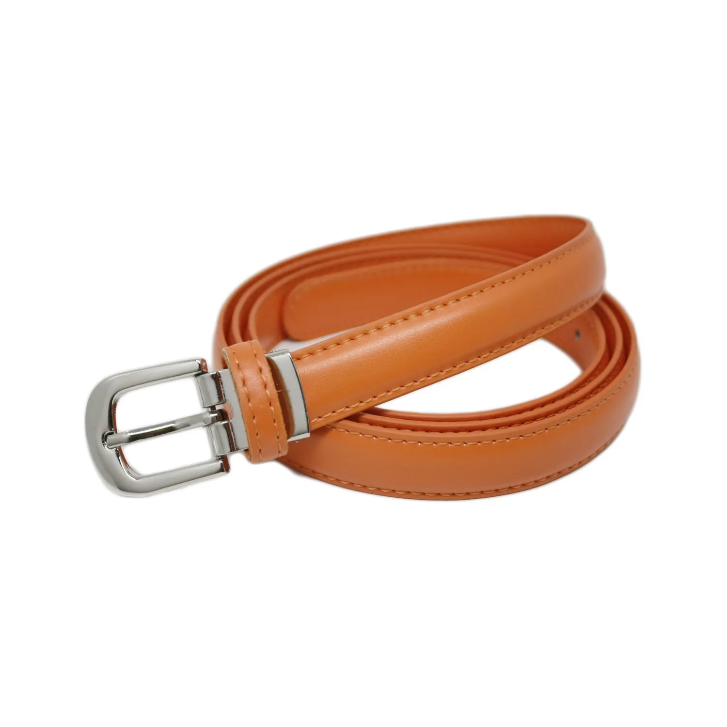 Yehman Cintura da Donna in Pelle di Vacchetta, 2 cm x 120 cm, Arancione - immagine 2