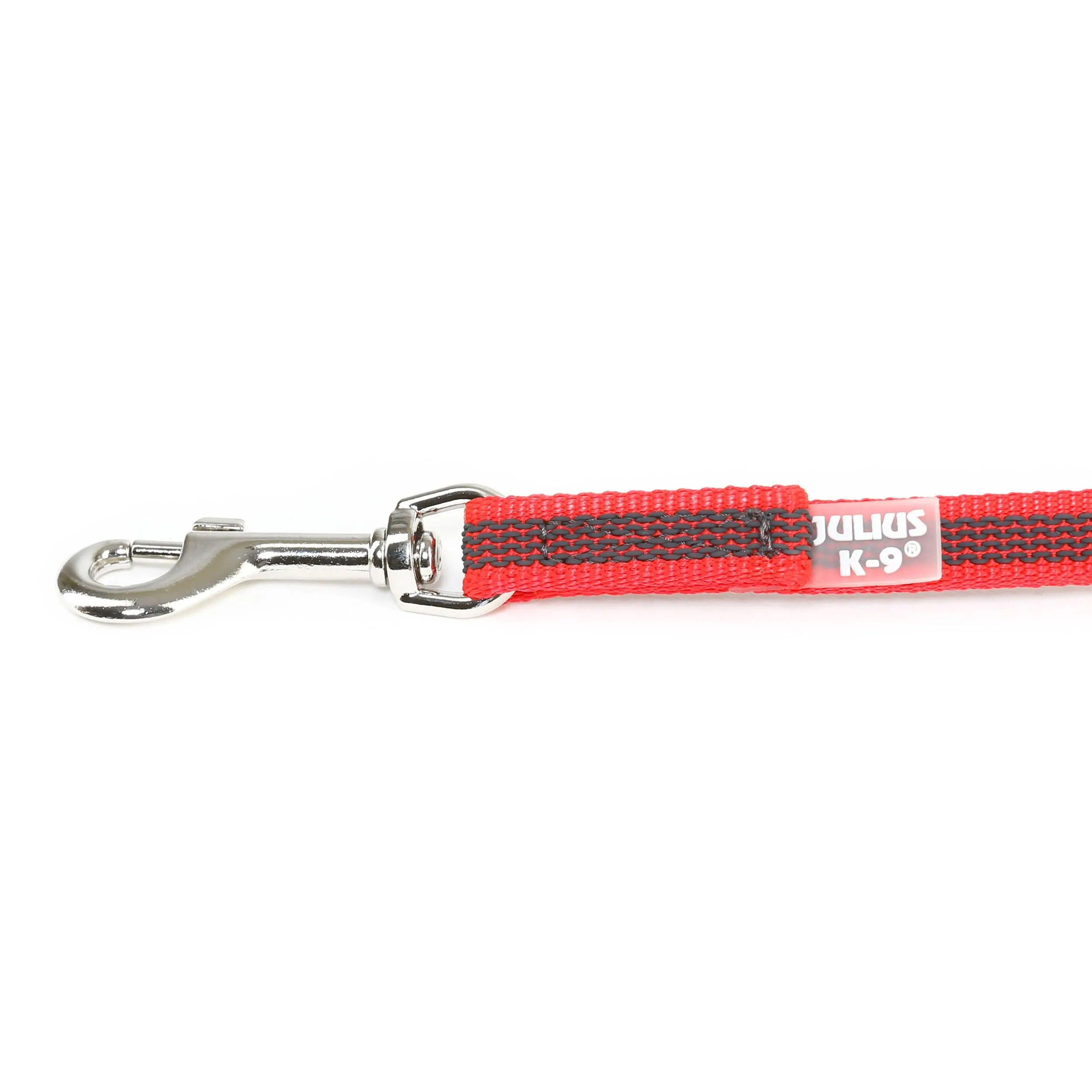 Julius-K9 Color & Gray Super Presa Guinzaglio Con Manico, 14 mm x 2 m, Rosso - immagine 1