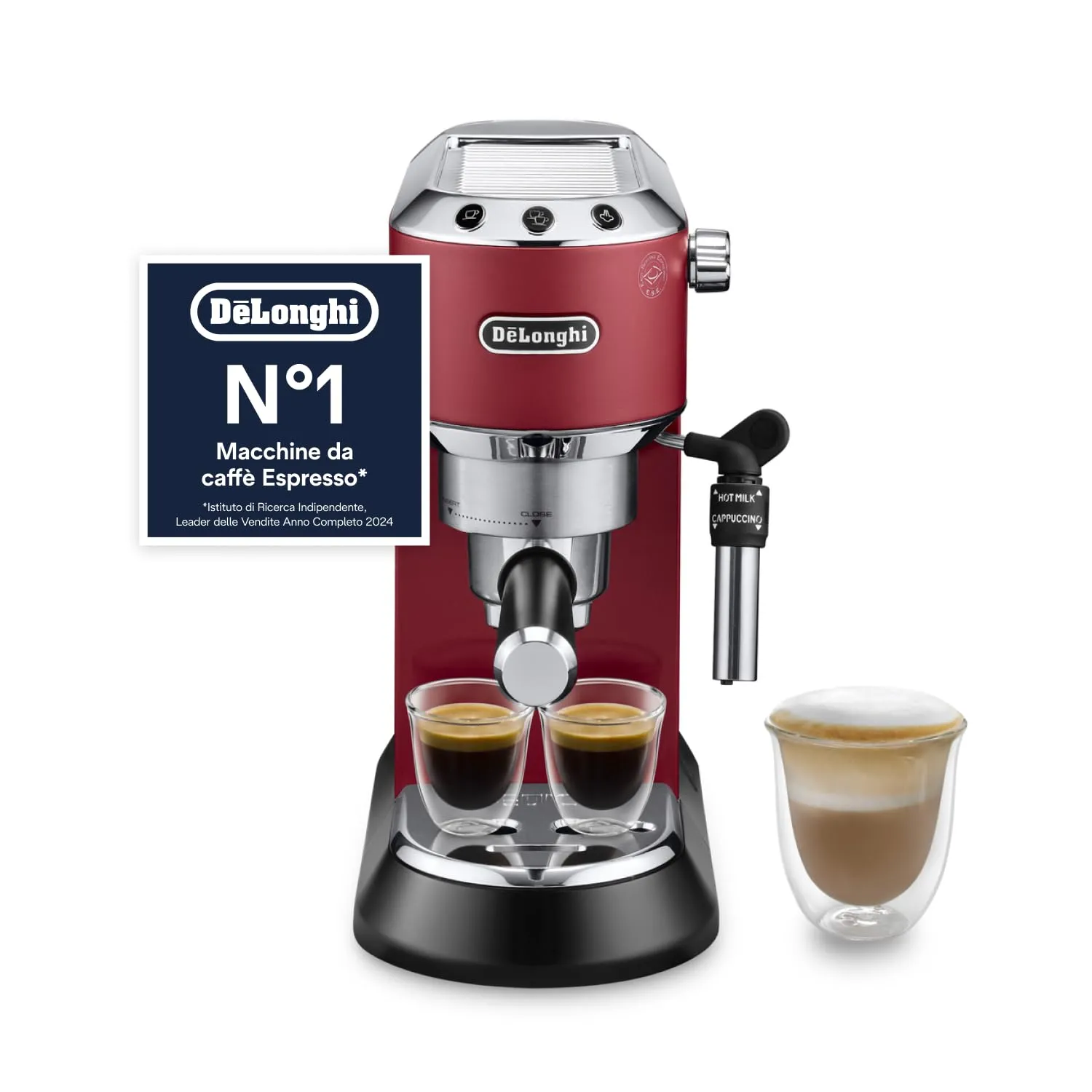 De'Longhi Dedica EC685.R Macchina Caffè Espresso Manuale, Rosso - immagine 1