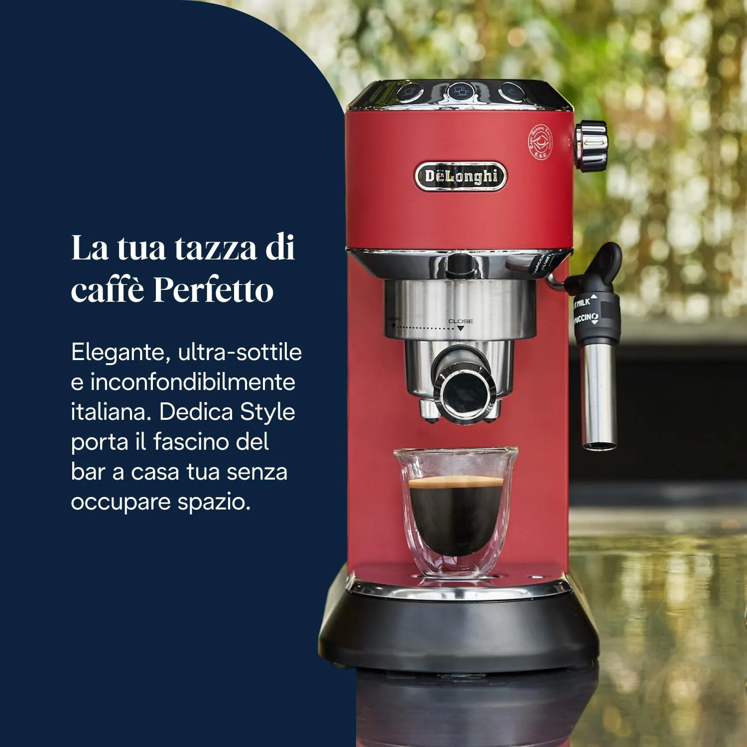 De'Longhi Dedica EC685.R Macchina Caffè Espresso Manuale, Rosso - immagine 2