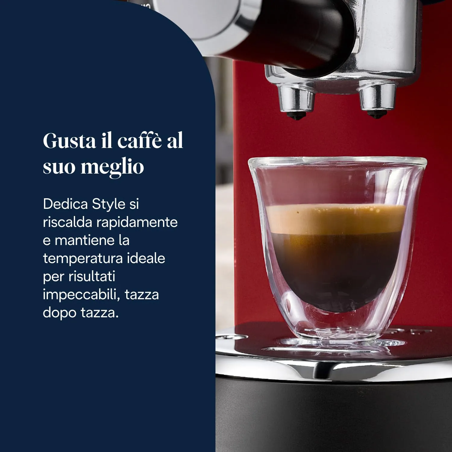 De'Longhi Dedica EC685.R Macchina Caffè Espresso Manuale, Rosso - immagine 3