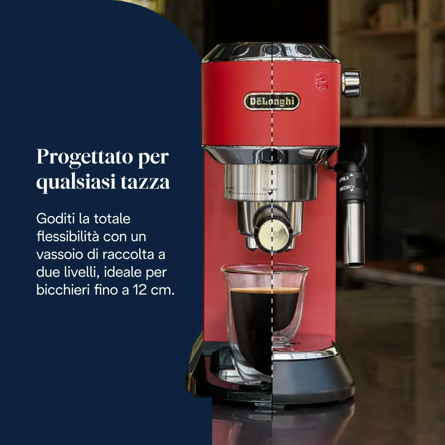 De'Longhi Dedica EC685.R Macchina Caffè Espresso Manuale, Rosso - immagine 7