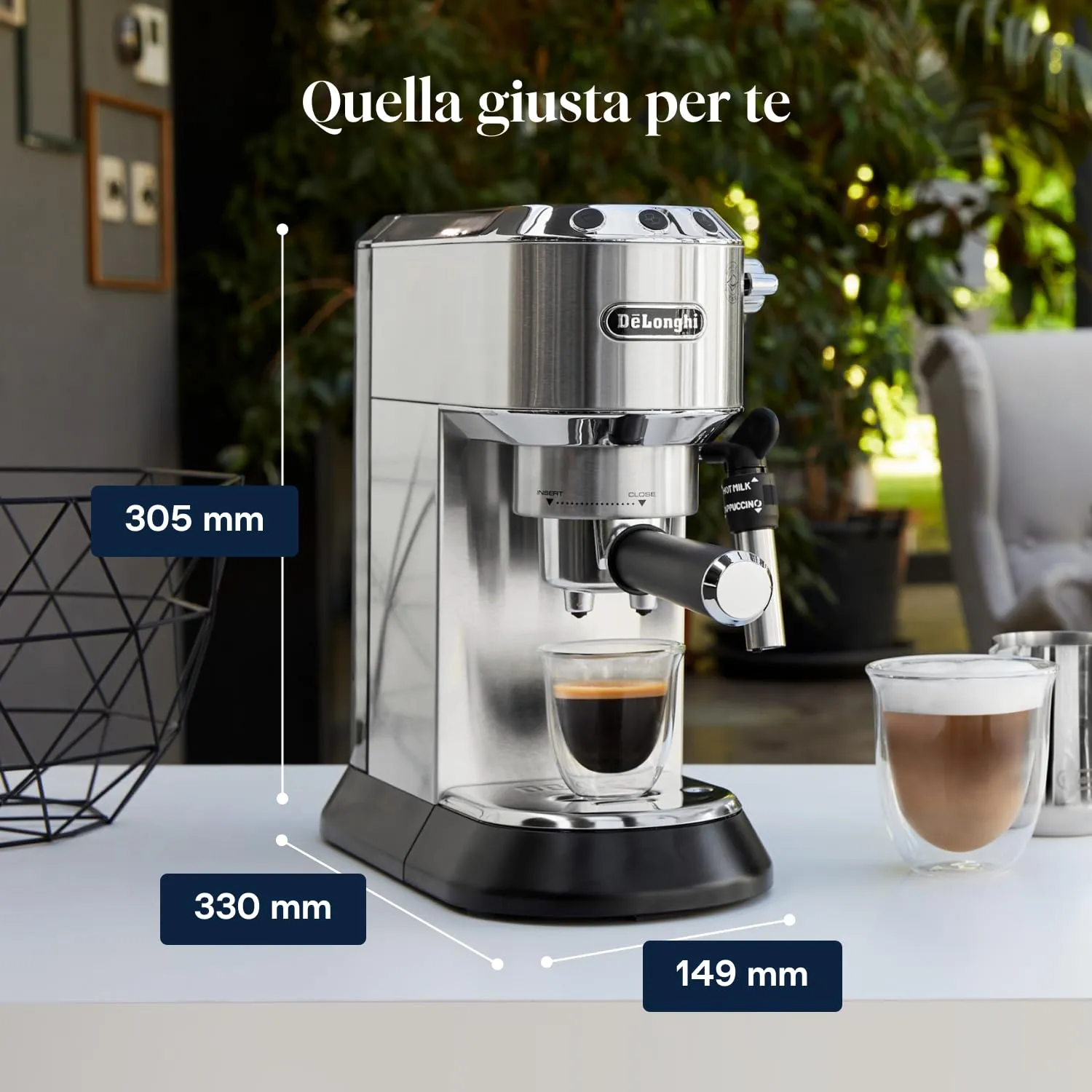 De'Longhi Dedica Style Perfetto Macchina da Caffè Espresso EC685.M, Argento - immagine 9