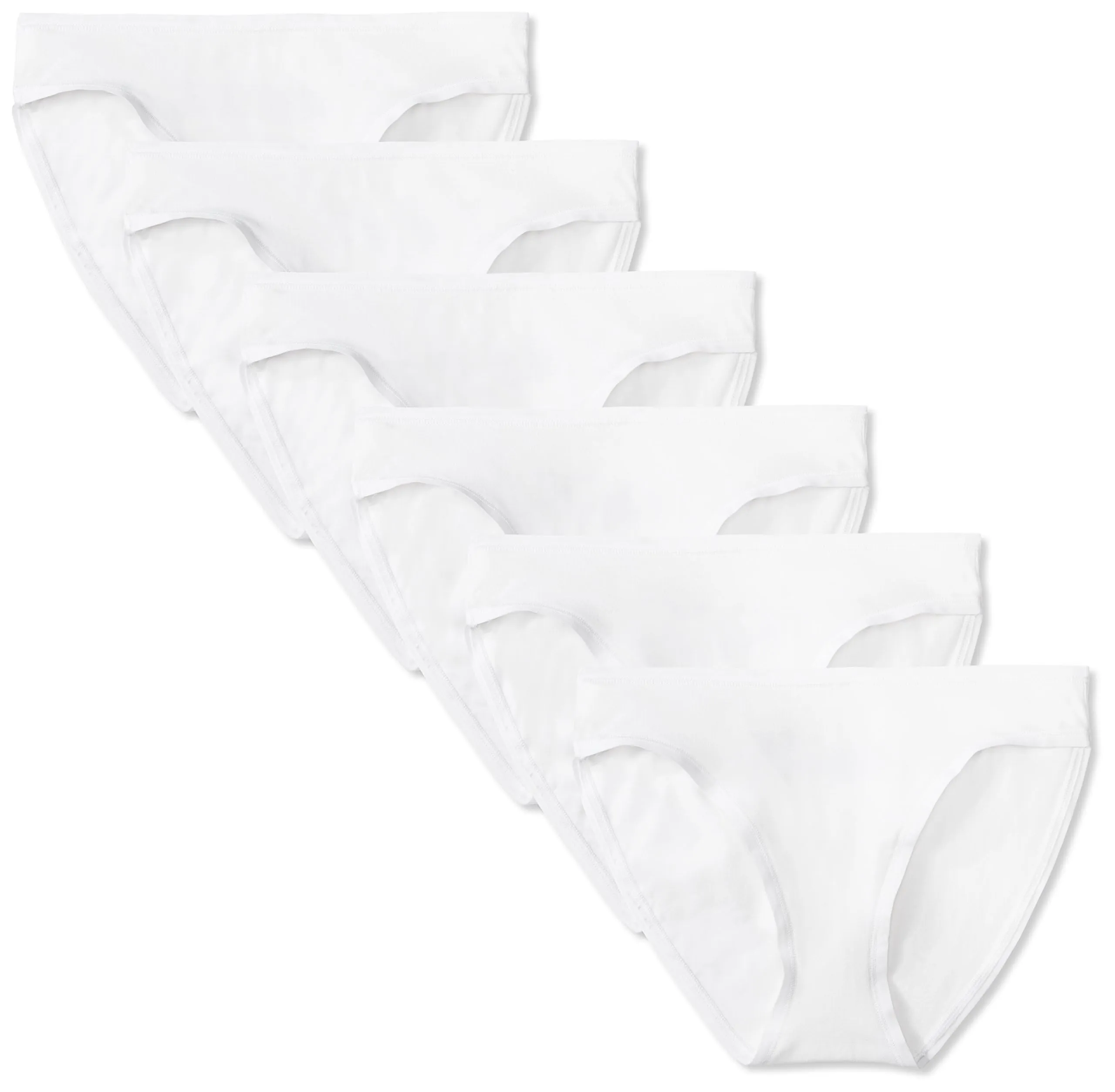Amazon Essentials Slip Bikini in Cotone, Pacco da 6, Bianco, 46 - immagine 1