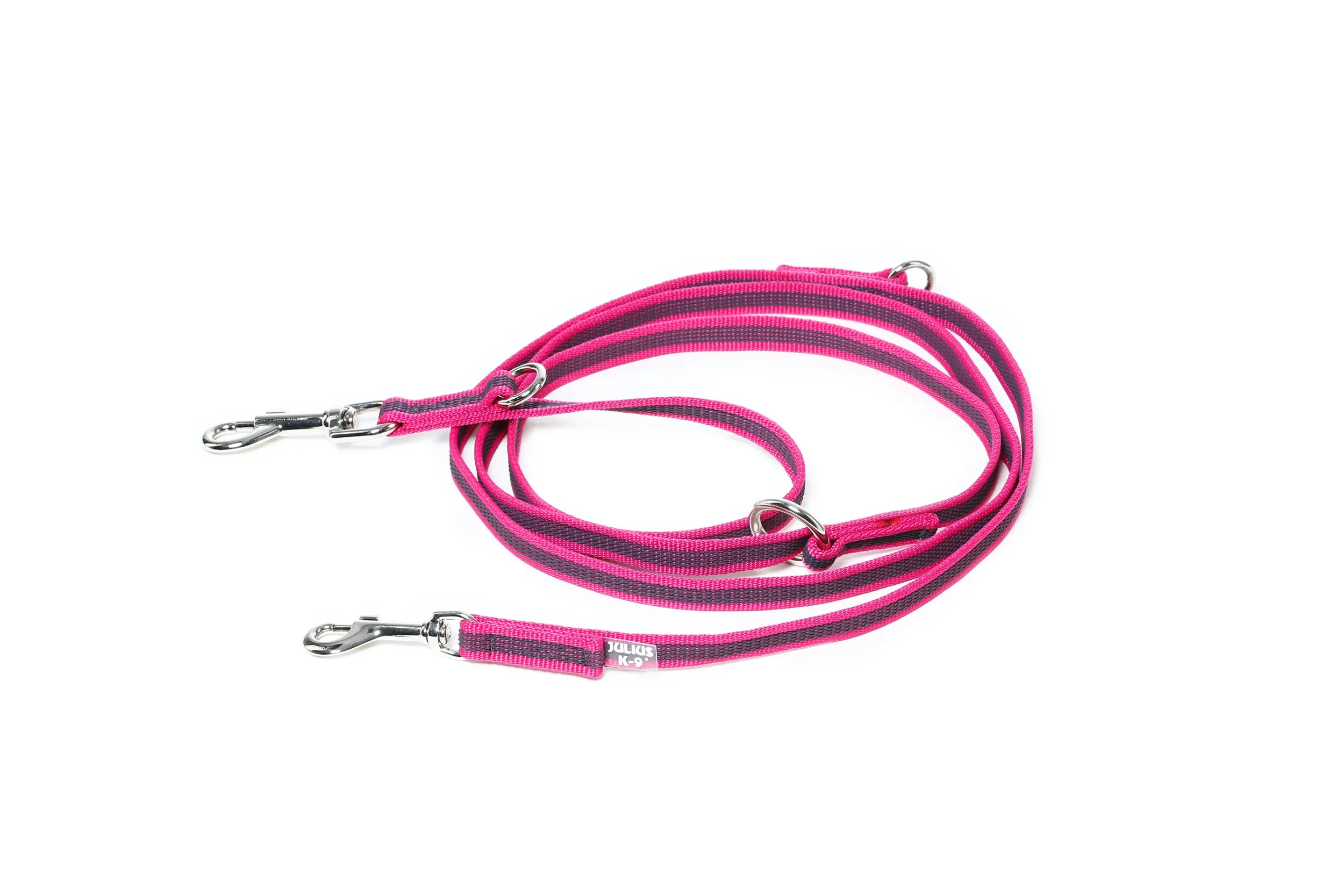 Julius-K9 Color & Gray Guinzaglio Regolabile, 14 mm x 2.2 m, Rosa - immagine 2