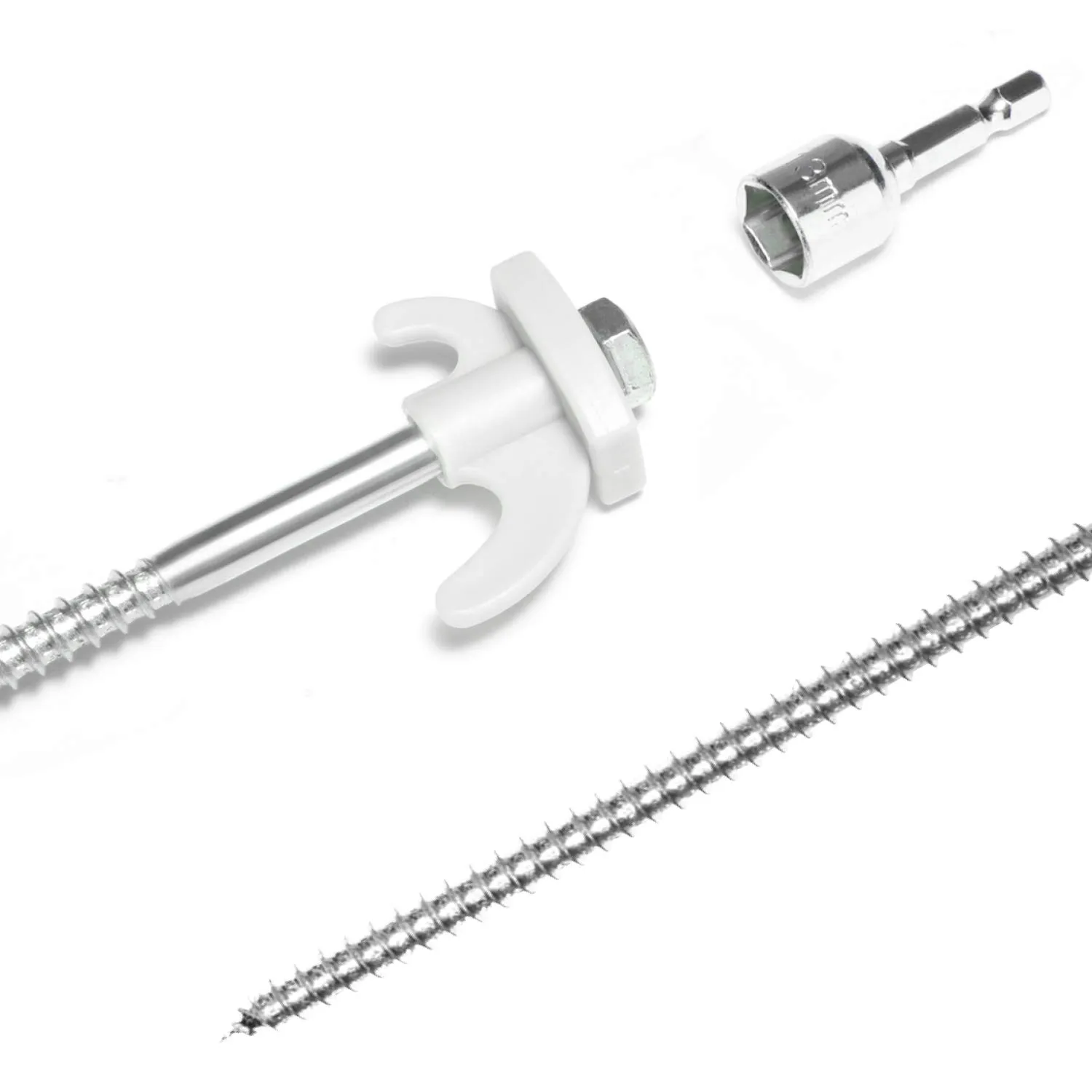 com-four Picchetti per tenda a vite in acciaio, 20 pezzi, 220x7mm - immagine 3