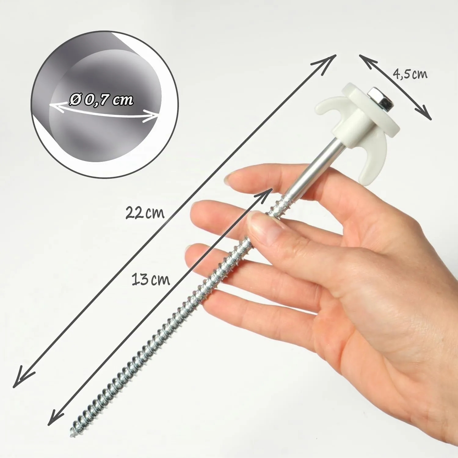 com-four Picchetti per tenda a vite in acciaio, 20 pezzi, 220x7mm - immagine 4