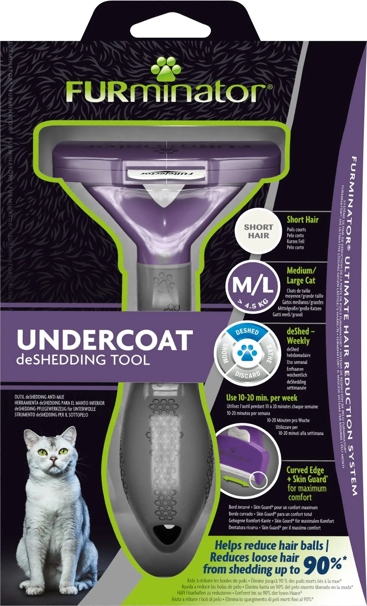 FURminator deShedding Tool Gatto Shorthair M/L - immagine 2