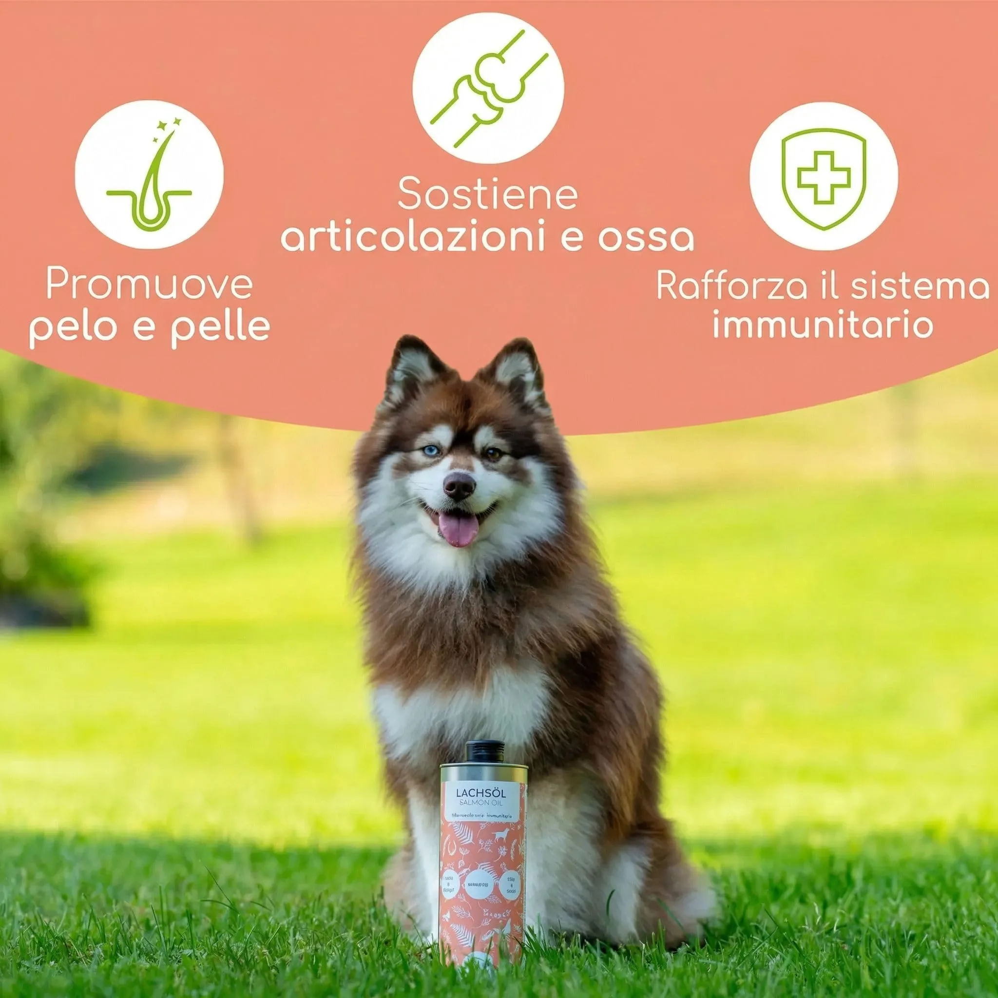 Wolfsbacher Olio di Salmone per Cani con Omega 3 & 6, 1 Litro - immagine 2