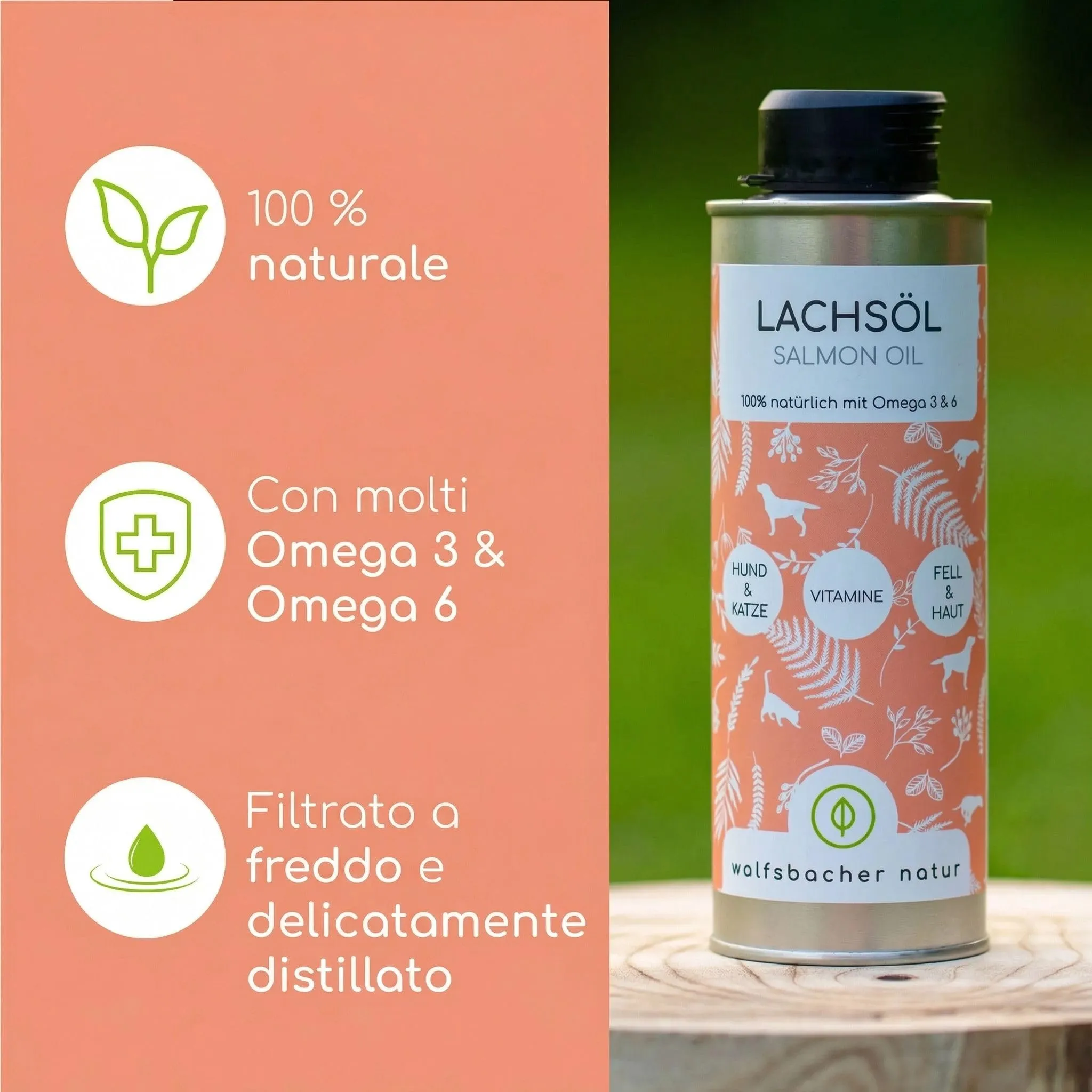 Wolfsbacher Olio di Salmone per Cani con Omega 3 & 6, 1 Litro - immagine 3