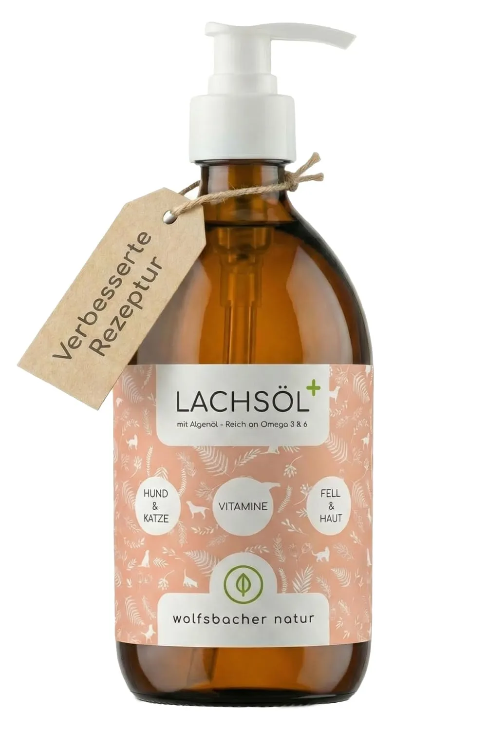 Wolfsbacher Olio di Salmone Plus con Olio di Alghe per Cani e Gatti, 500ml - immagine 1