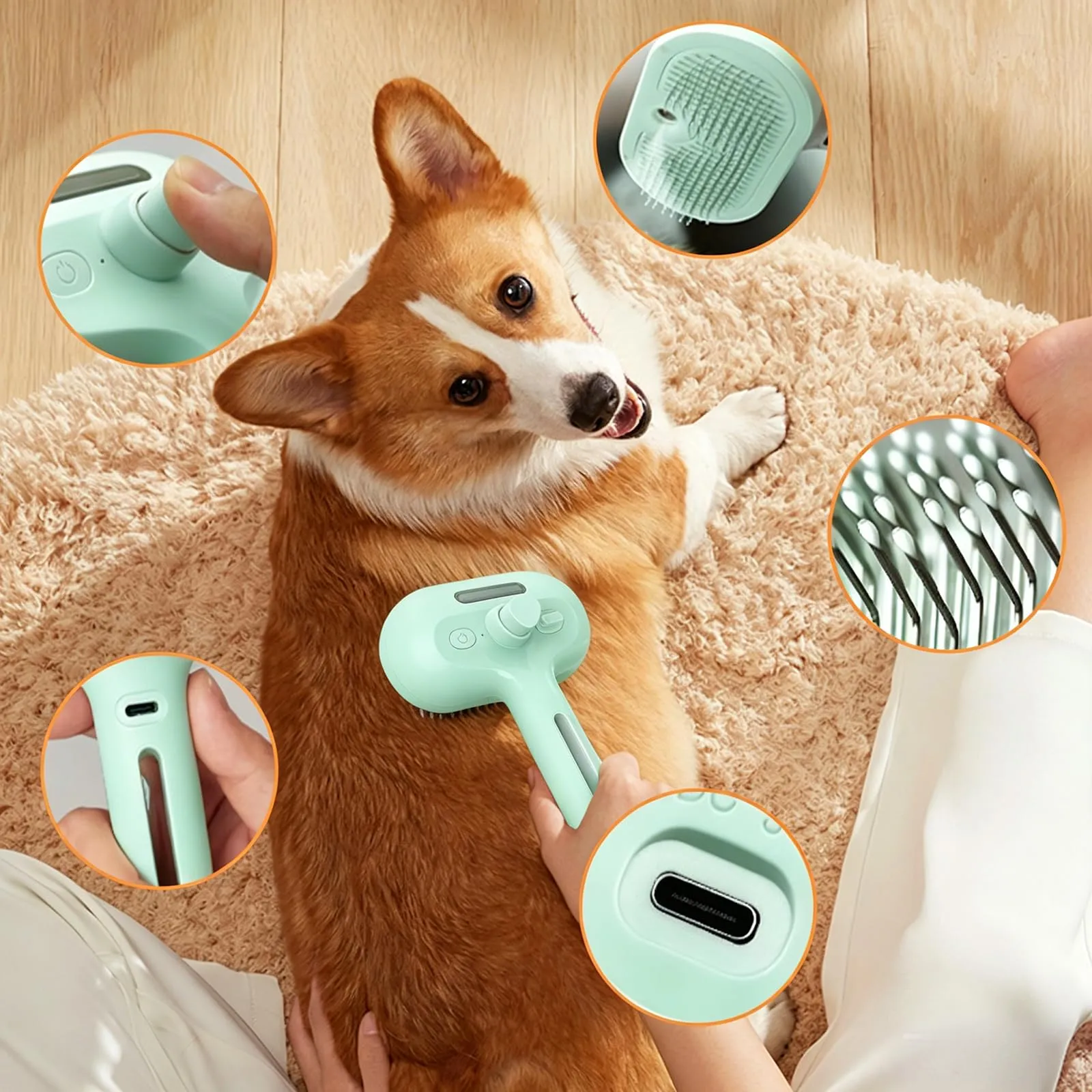 Oskuglin Spazzola Vapore Freddo 3-in-1 per Cani e Gatti - immagine 6