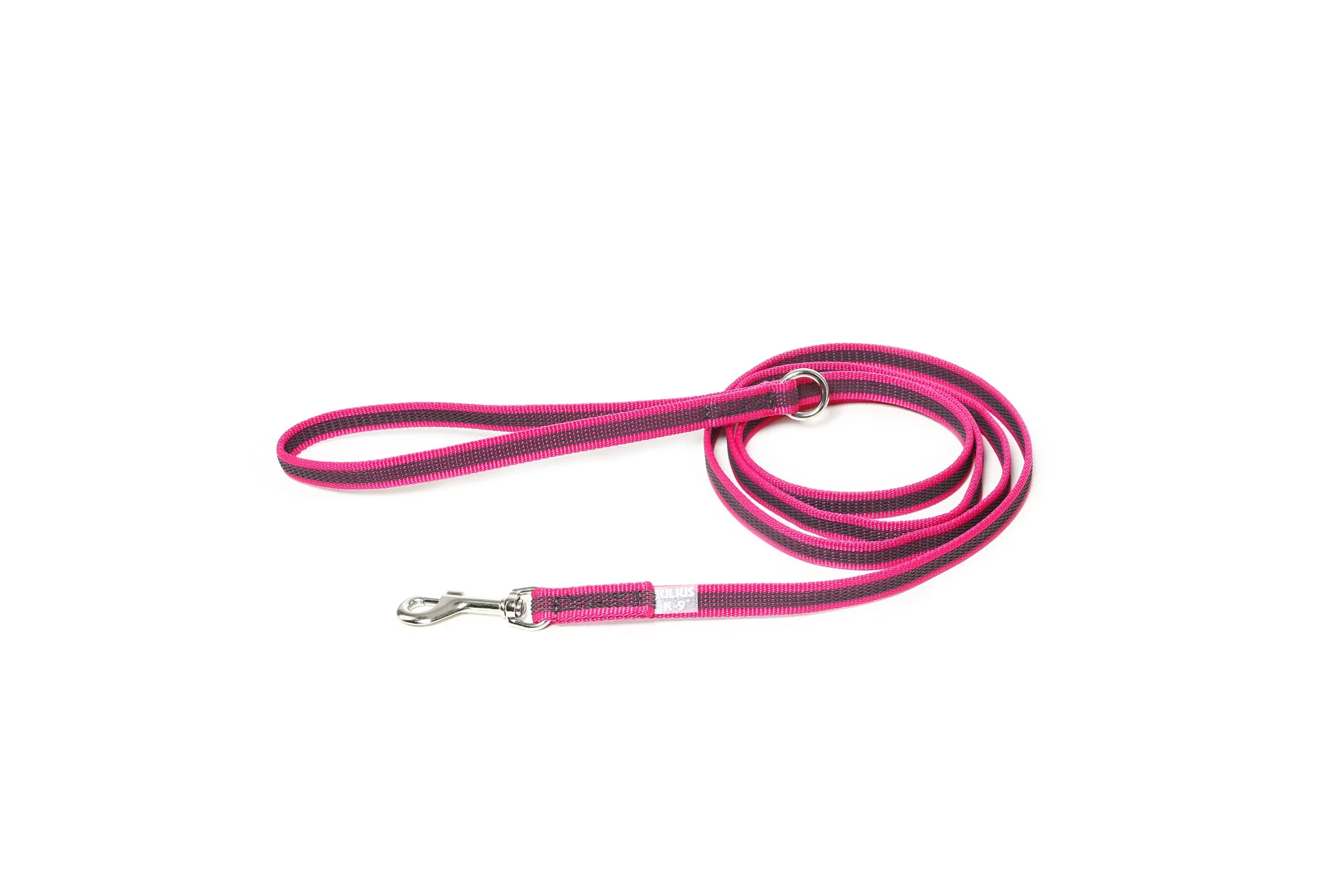 Julius-K9 Color & Gray Super Presa Guinzaglio con Manico e Anello D, 14 mm x 1.8 m, Rosa - immagine 2