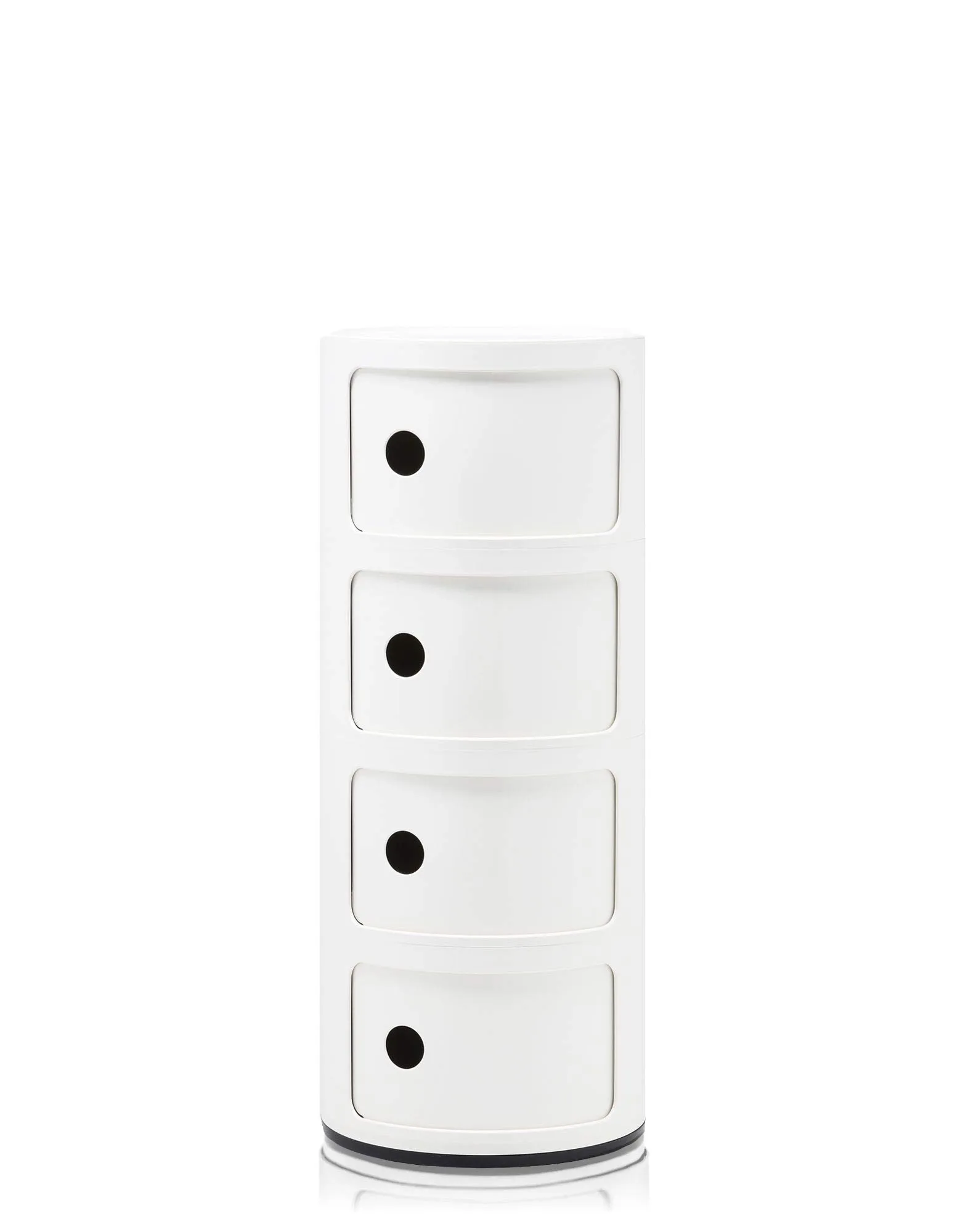 Kartell Componibili Contenitore 4 Elementi, ABS, Base Tonda, Bianco, 32 x 32 x 77 cm - immagine 1