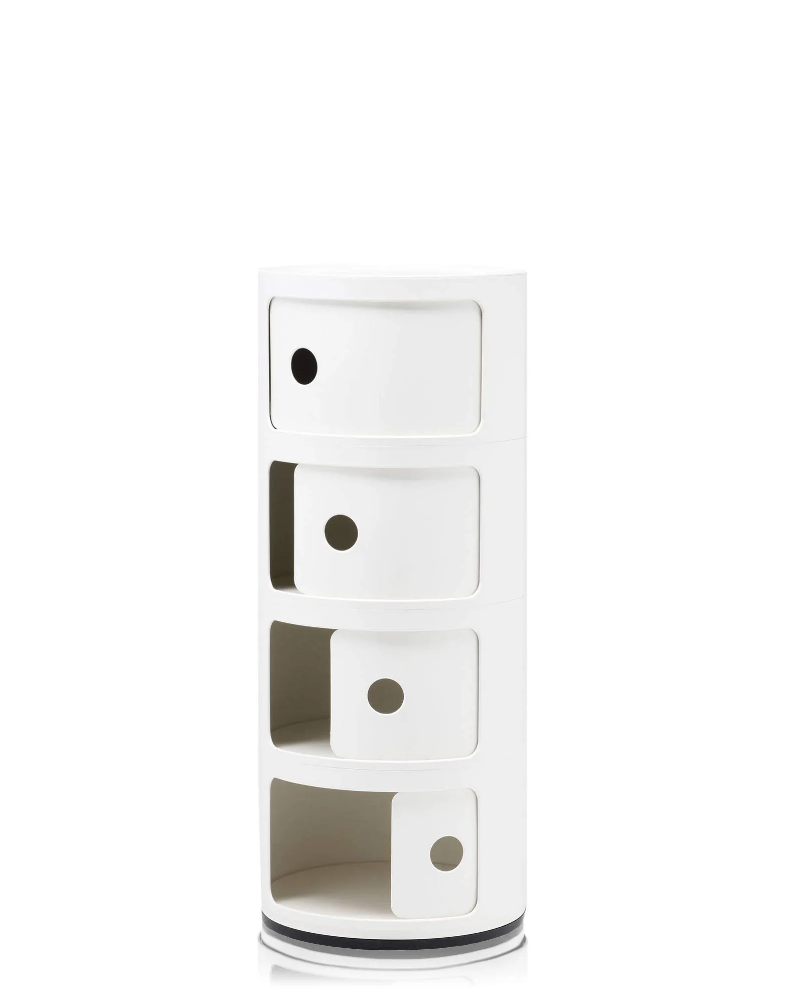 Kartell Componibili Contenitore 4 Elementi, ABS, Base Tonda, Bianco, 32 x 32 x 77 cm - immagine 3