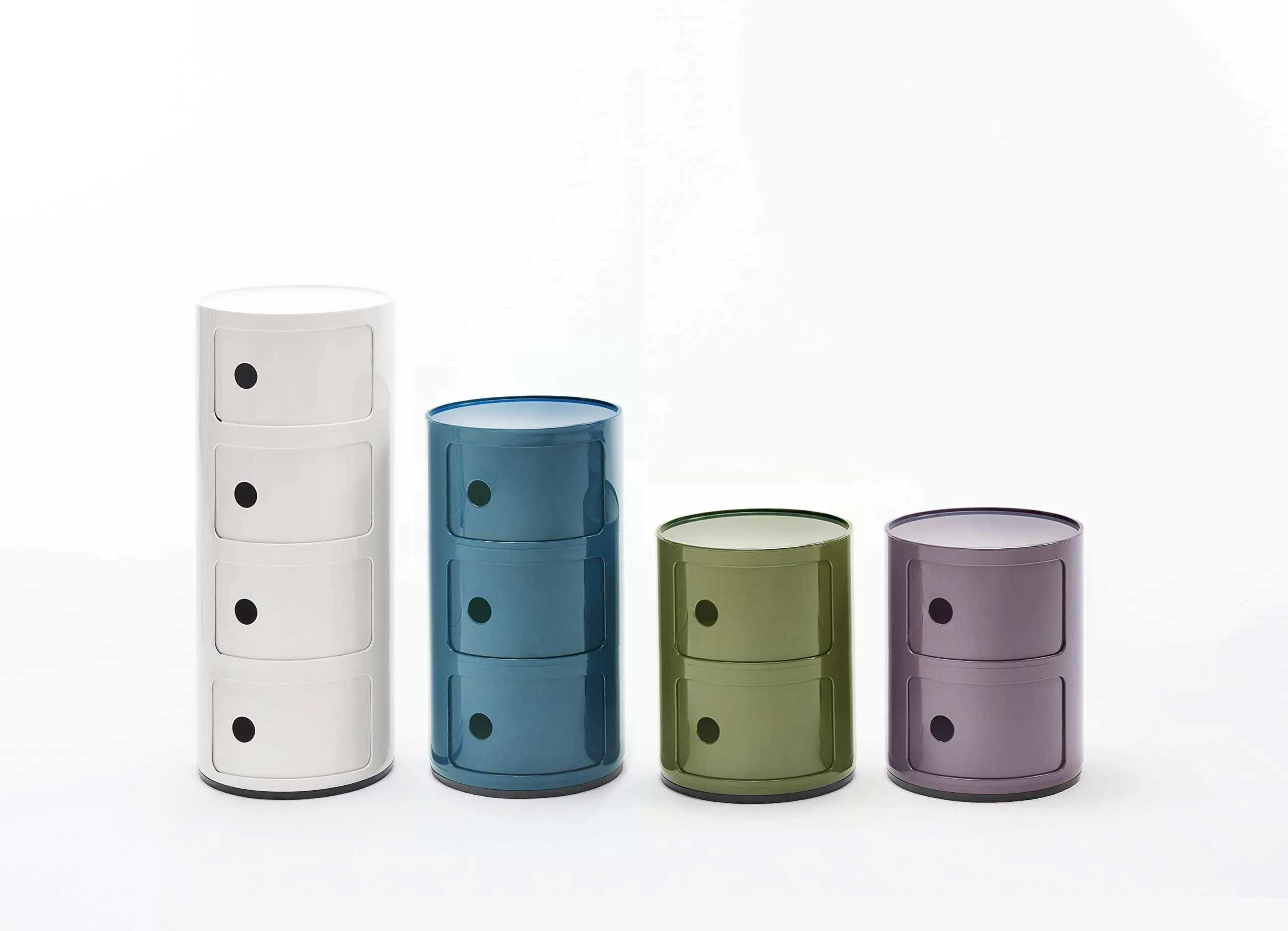 Kartell Componibili Contenitore 4 Elementi, ABS, Base Tonda, Bianco, 32 x 32 x 77 cm - immagine 5