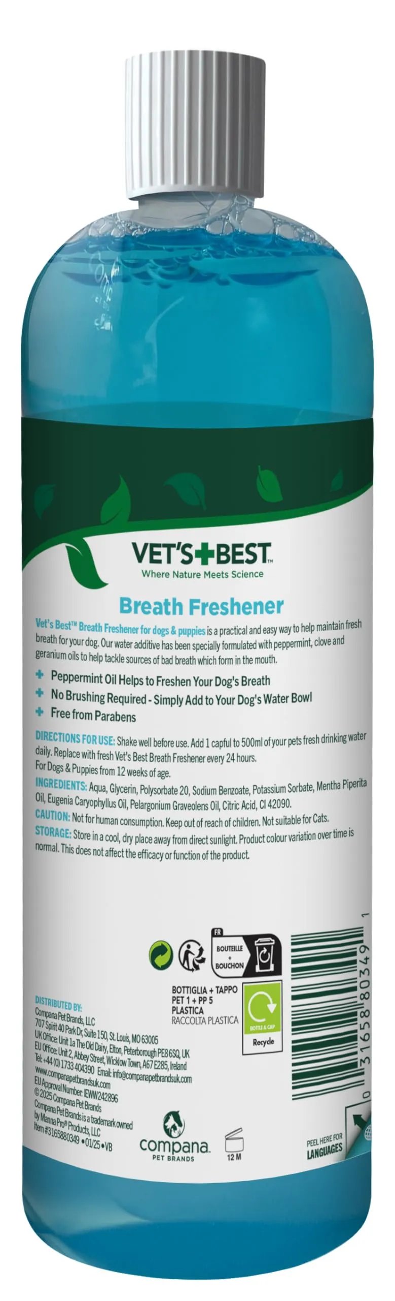 Vet's Best Alito Fresco Additivo Acqua Cani 500ml - immagine 4