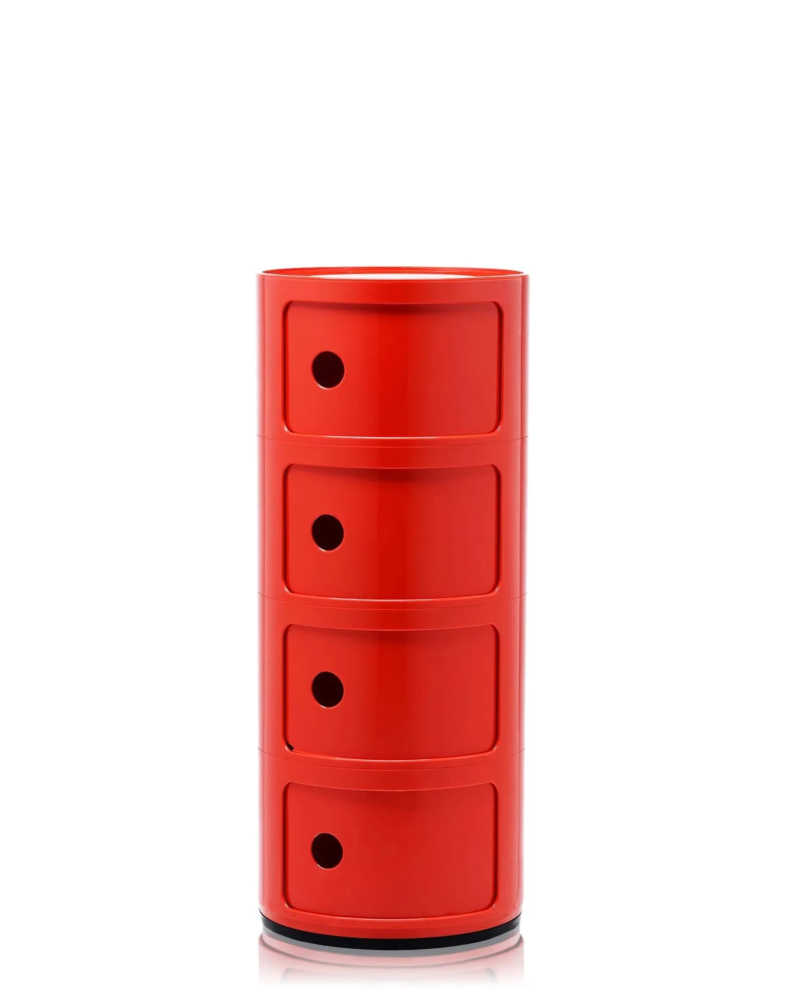 Kartell Componibili Contenitore 4 Elementi, Base Tonda, ABS, Rosso, 32 x 32 x 77 cm - immagine 1
