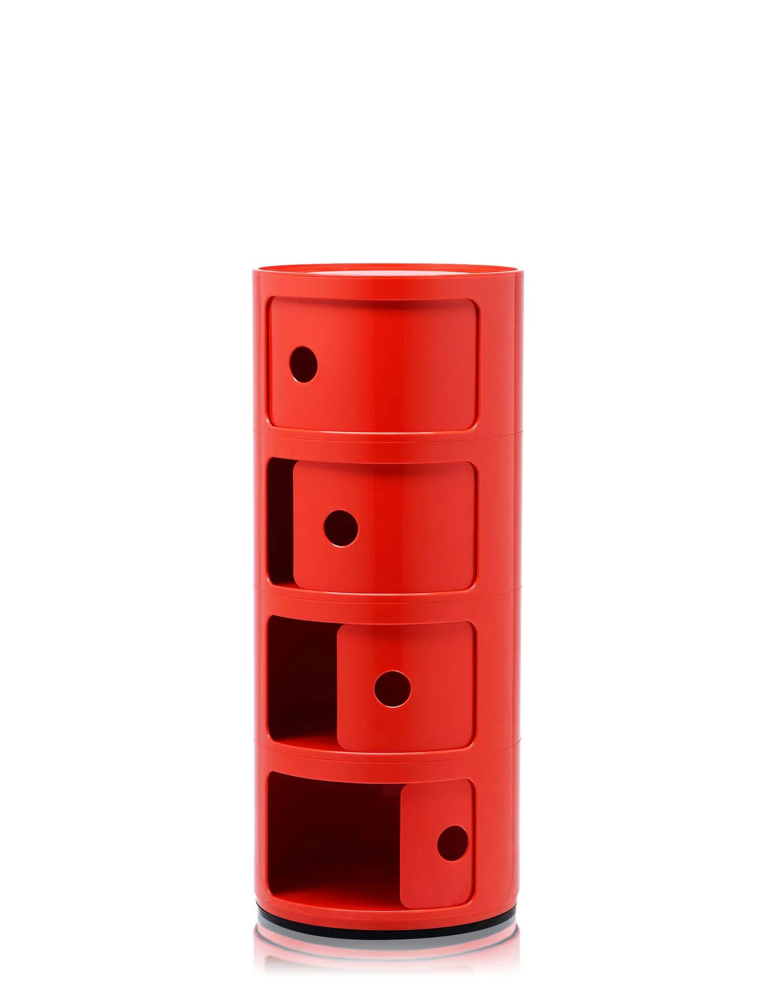 Kartell Componibili Contenitore 4 Elementi, Base Tonda, ABS, Rosso, 32 x 32 x 77 cm - immagine 3