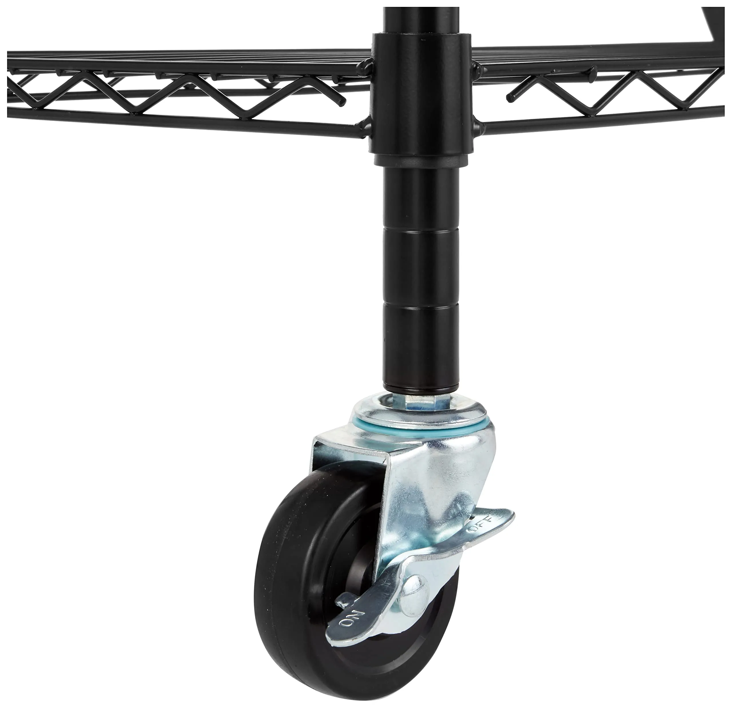Amazon Basics Scaffaliera a 5 ripiani con rotelle, Nero, 35,6 x 76,2 x 164,5 cm - immagine 3