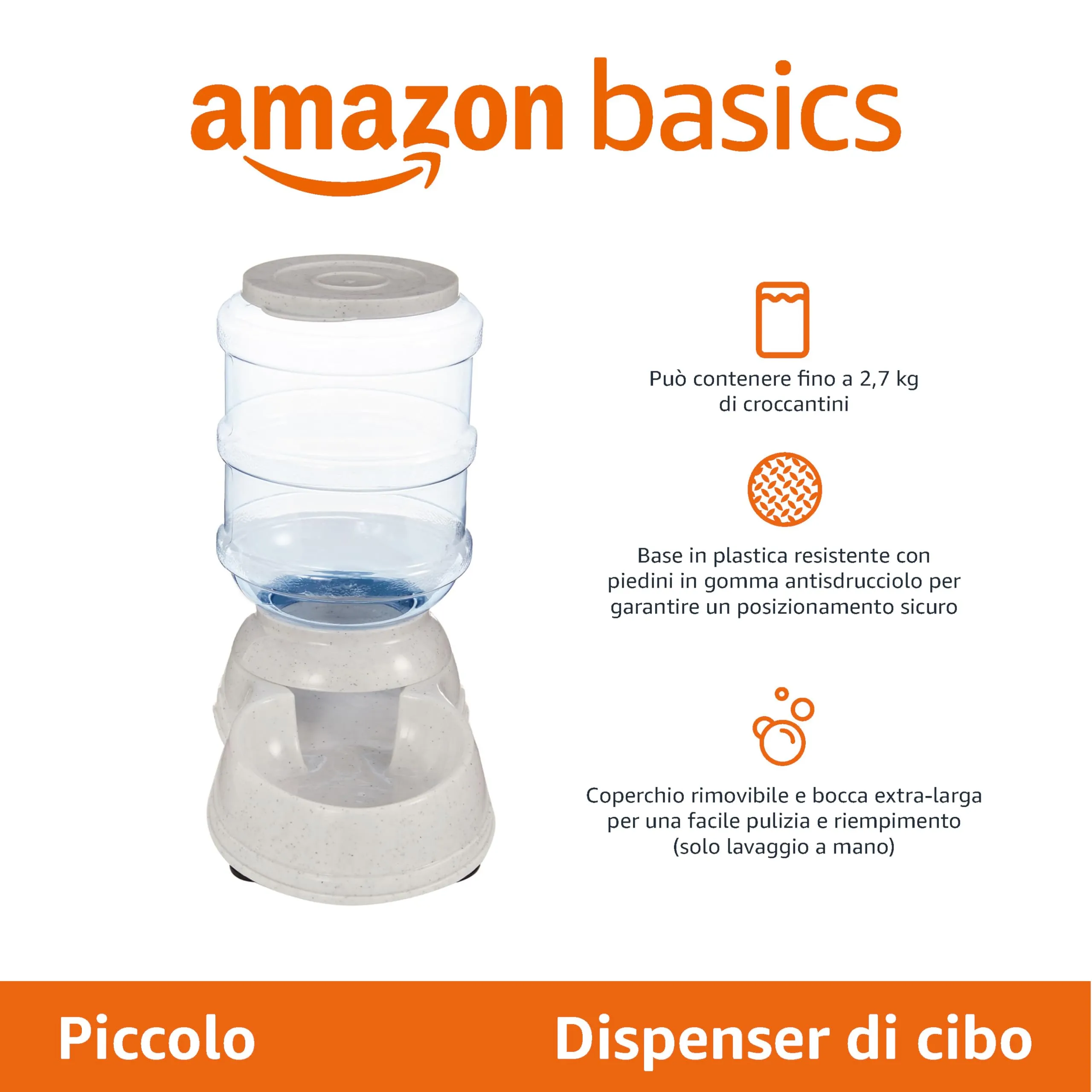 Amazon Basics Distributore di cibo per animali domestici, Small - immagine 2