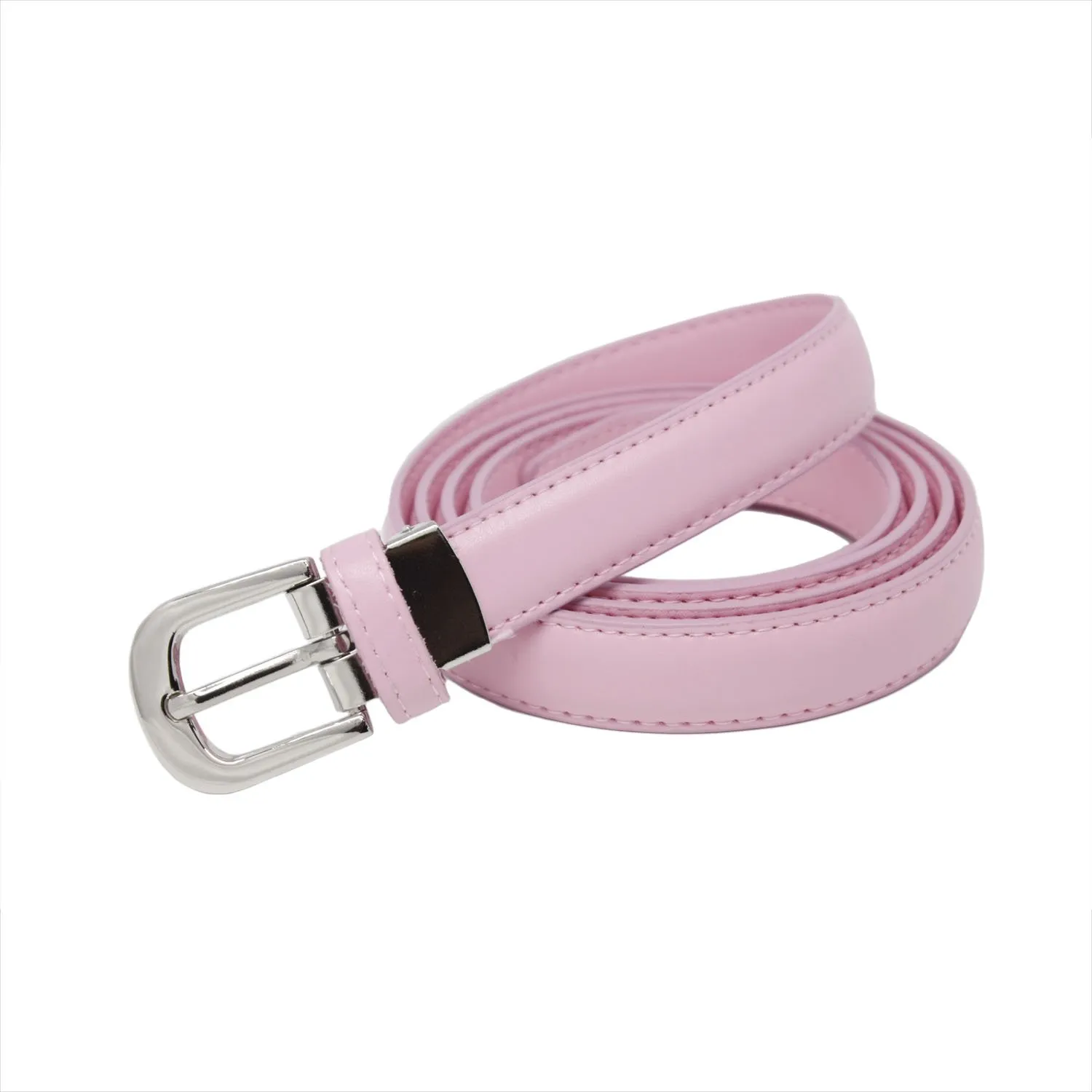 Yehman Cintura da Donna in Pelle di Vacchetta, 2 cm, Rosa, 120 cm - immagine 2