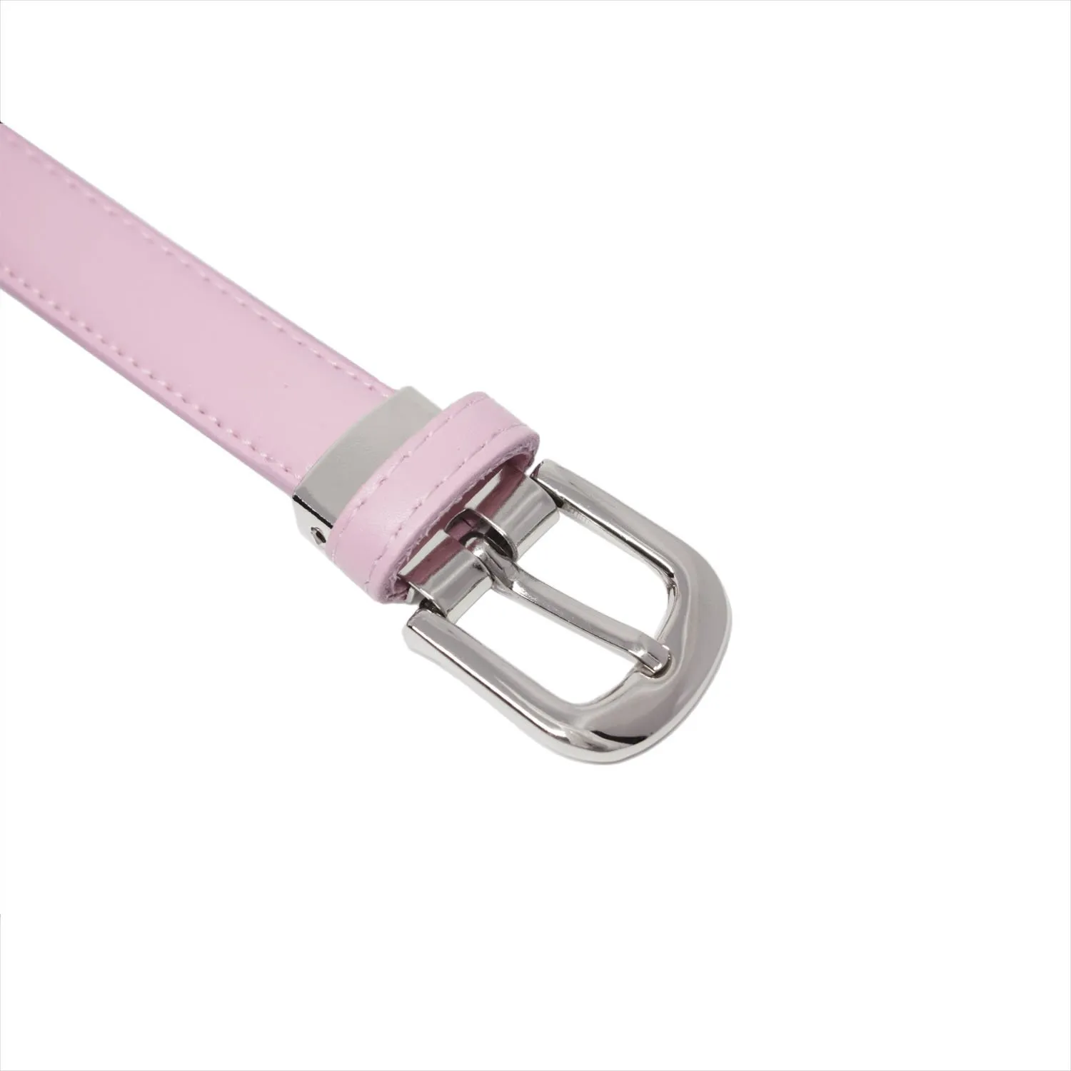 Yehman Cintura da Donna in Pelle di Vacchetta, 2 cm, Rosa, 120 cm - immagine 3