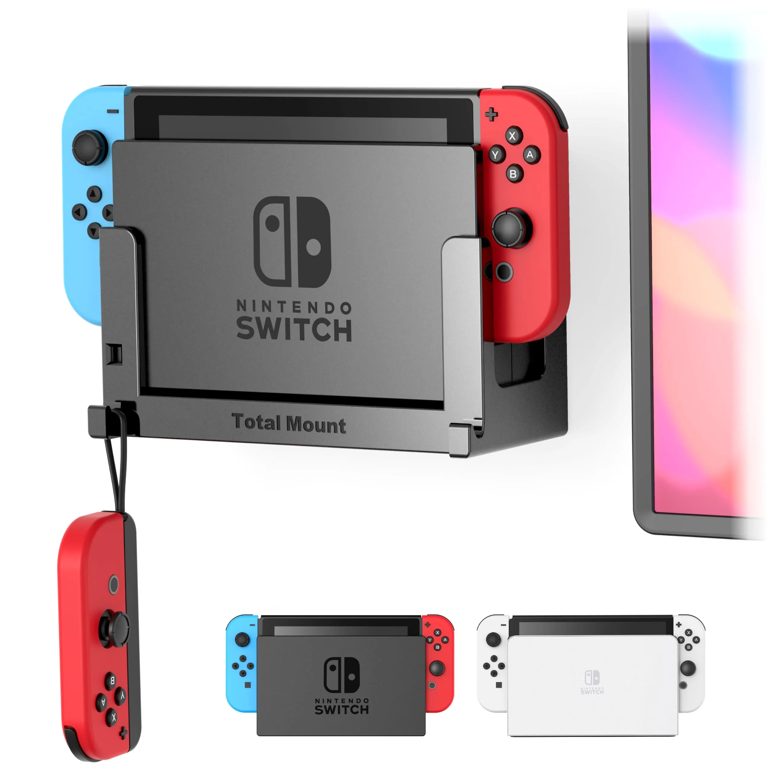 TotalMount Supporto da parete per Nintendo Switch, Nero - immagine 1