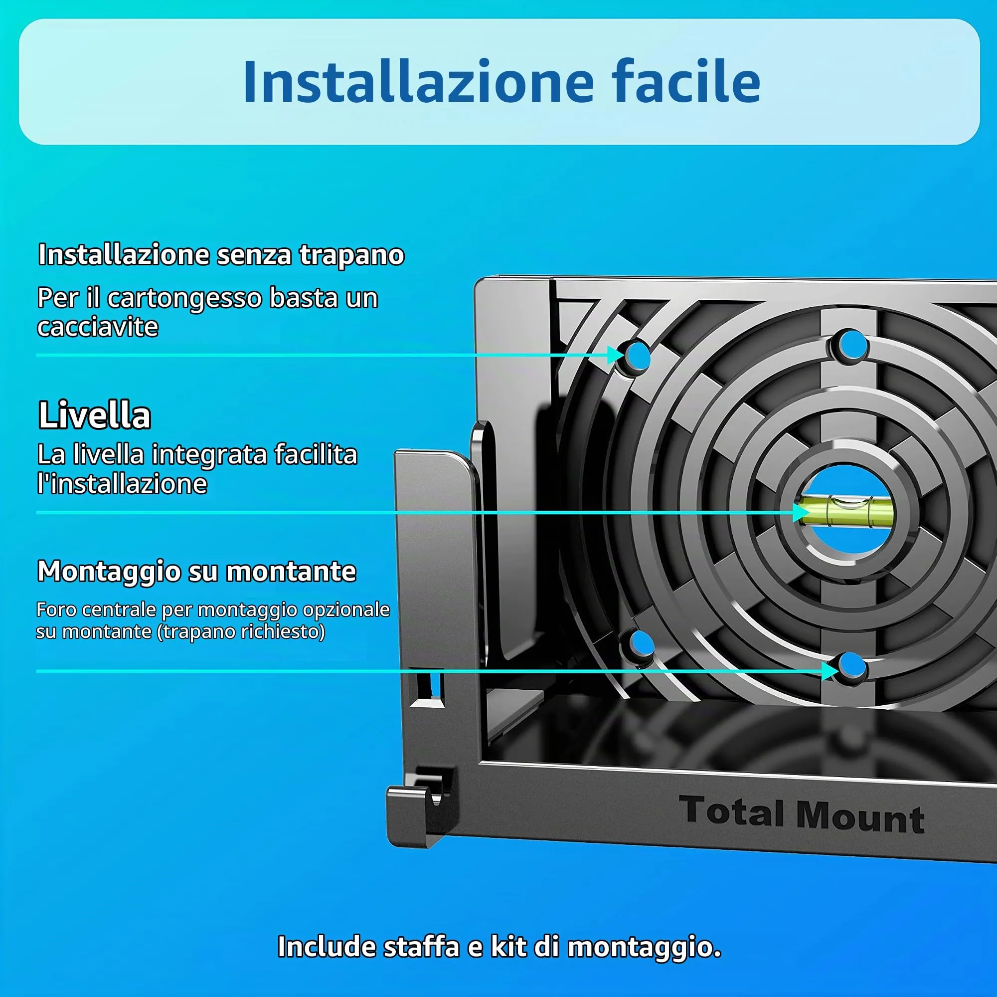 TotalMount Supporto da parete per Nintendo Switch, Nero - immagine 3