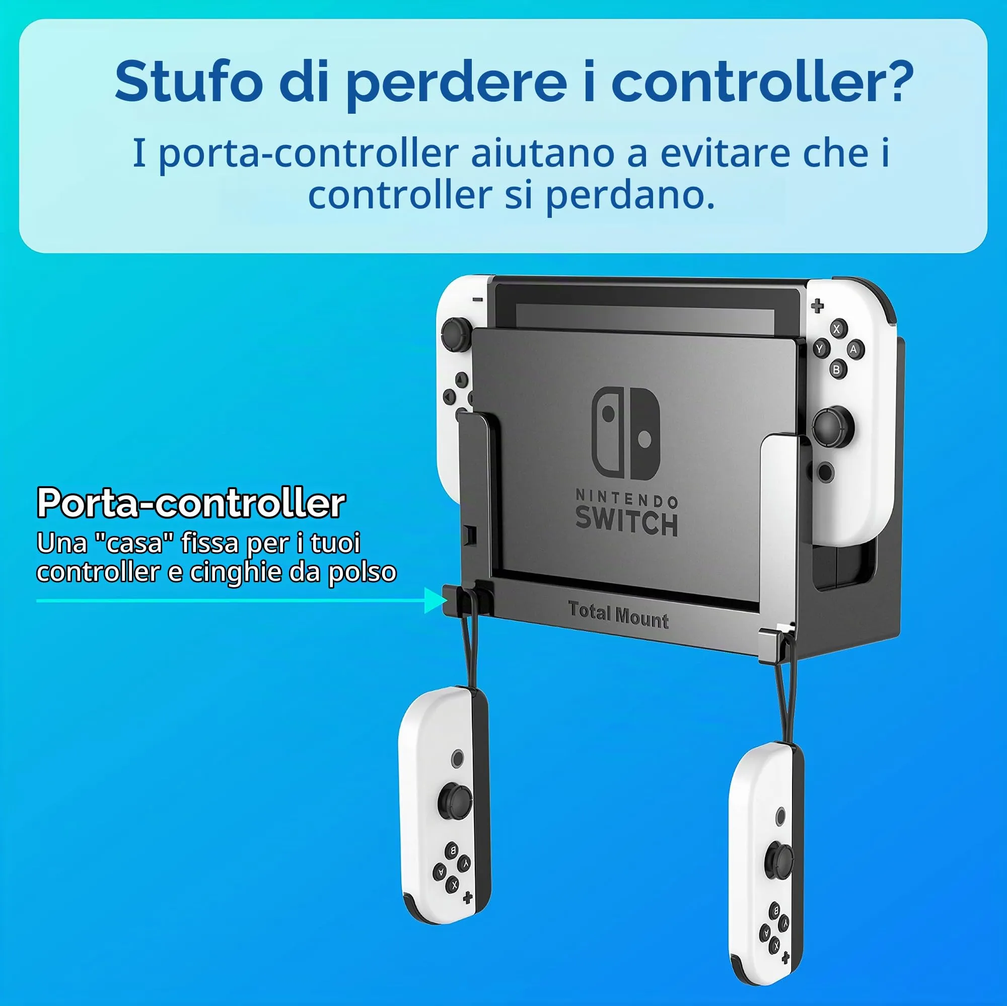 TotalMount Supporto da parete per Nintendo Switch, Nero - immagine 5