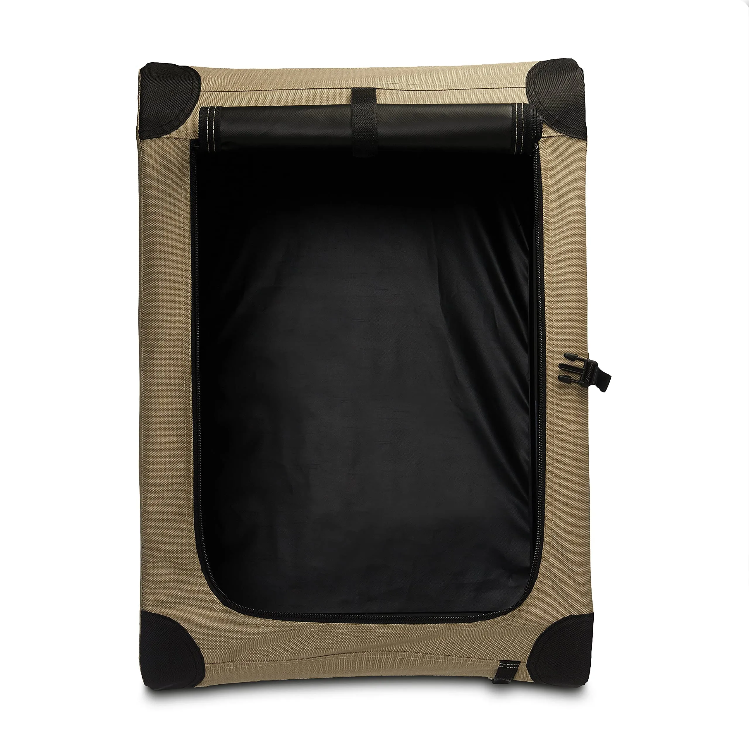 Amazon Basics Trasportino Portatile e Pieghevole a 2 Porte per Cani e Gatti, Tan, S (66 x 46 x 46 cm) - immagine 3