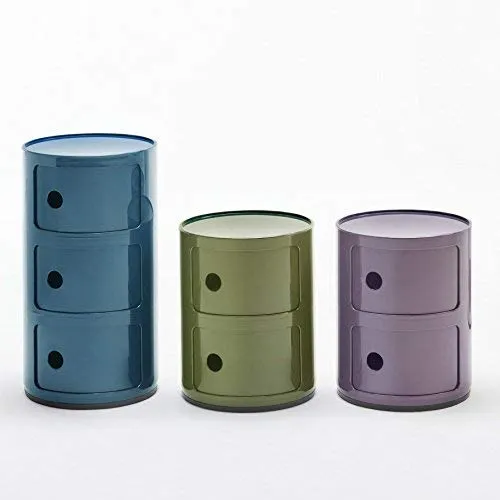 Kartell Componibili Contenitore 2 Elementi, Base Tonda, ABS, Viola, 32 x 32 x 40 cm - immagine 5